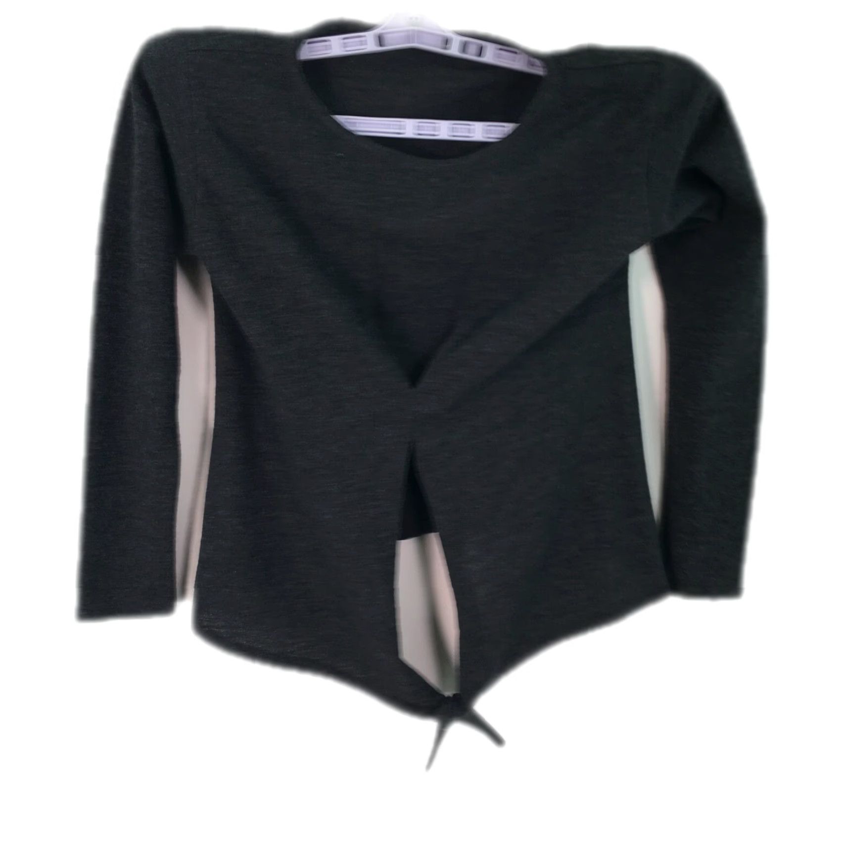 Vintage Vintage Womens Long Sleeve Tie Knot Gray Pullover T-Shirt Chest Size 19 In Size XXL / US 16-18 / IT 52-54 - 2 Thumbnail