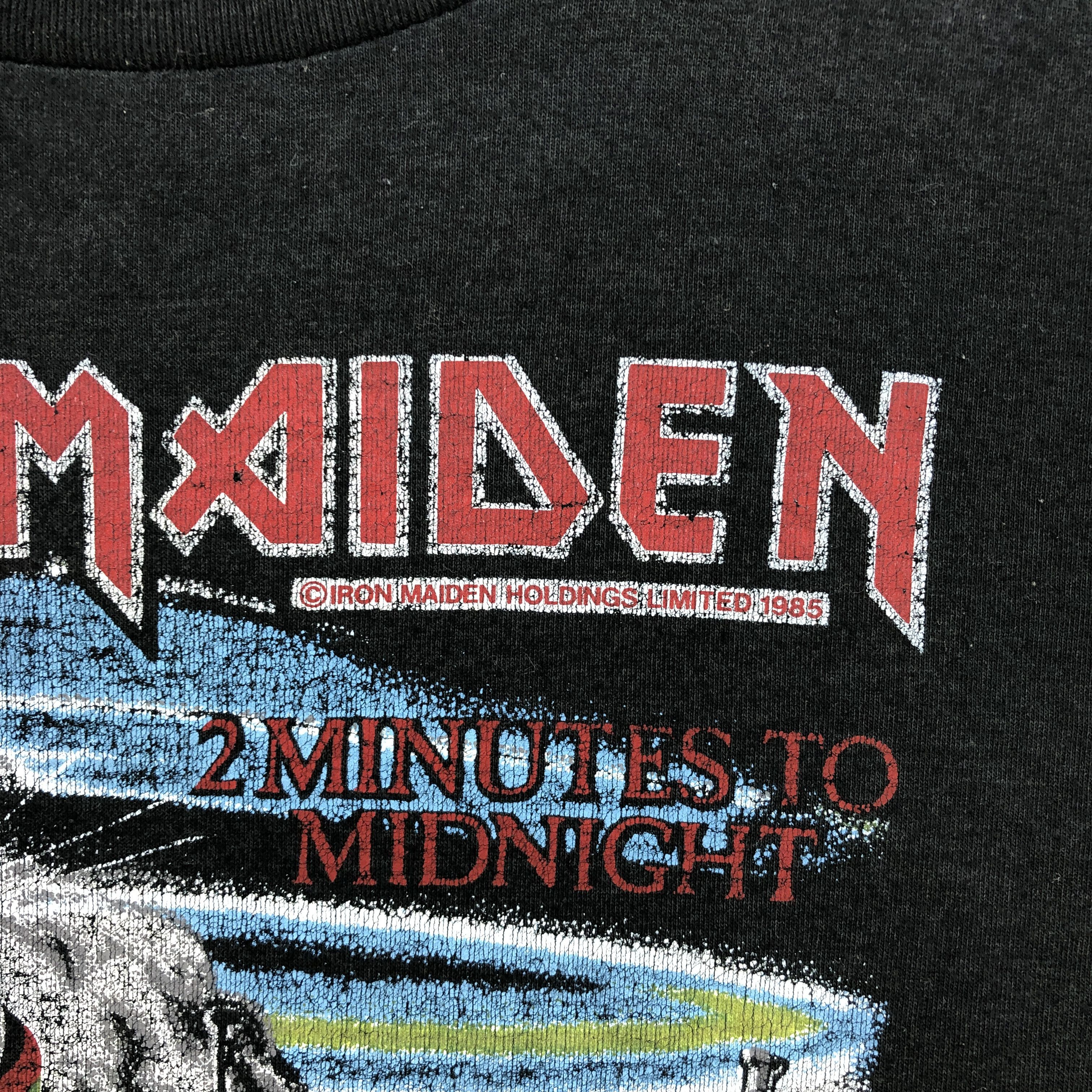 Band Tees × Vintage RARE Vintage 80s Iron Maiden T Shirt 2 Minutes Midnight Tee Size US M / EU 48-50 / 2 - 4 Thumbnail