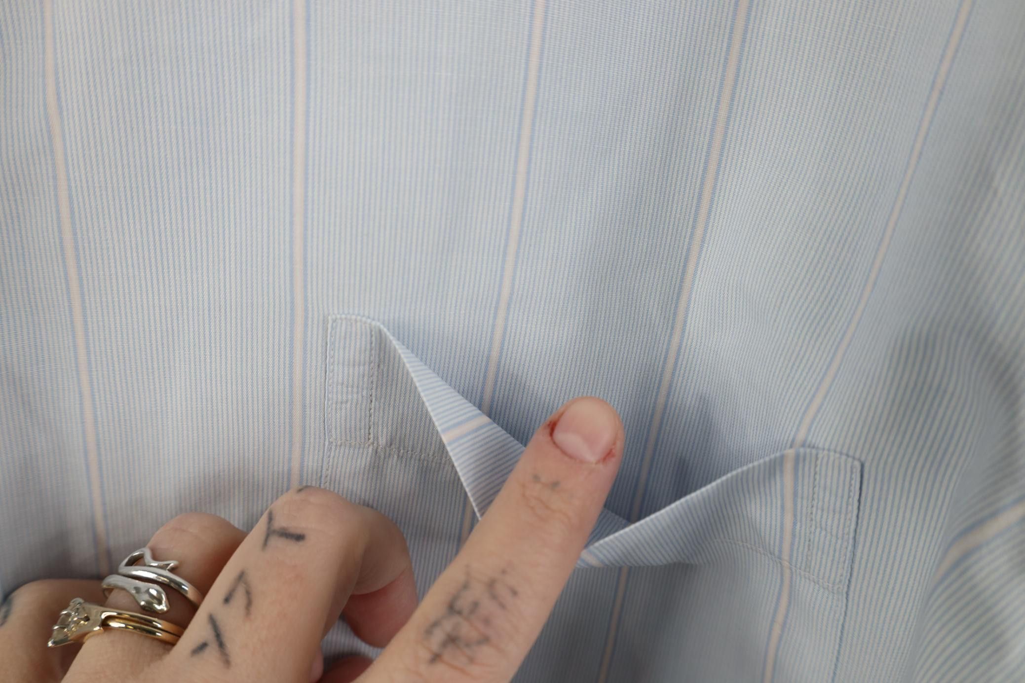 Vintage Vintage 70s Sanforized Cotton Striped Button Shirt Blue USA Size US M / EU 48-50 / 2 - 6 Thumbnail