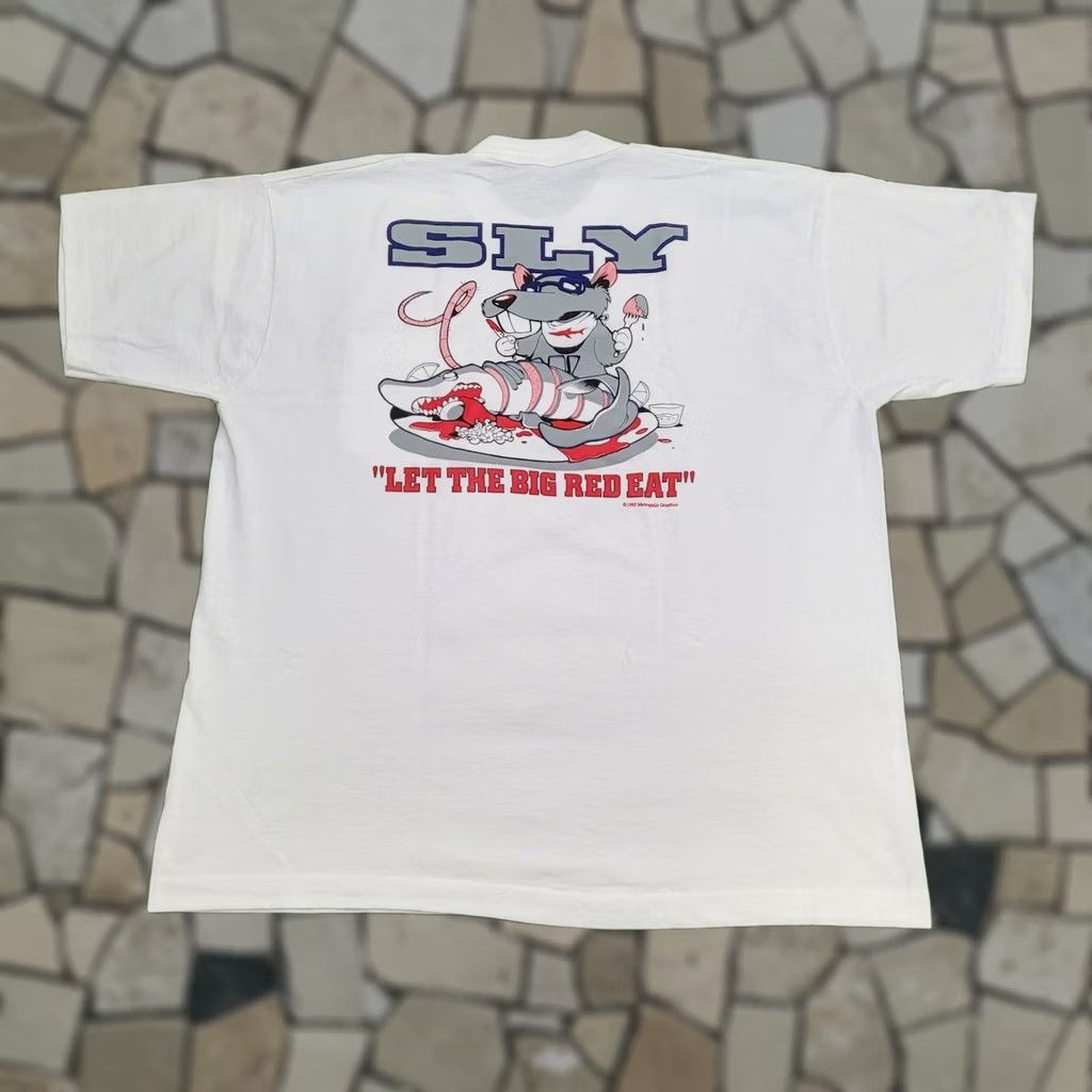 Fruit Of The Loom VINTAGE 1995 Funny Rat Sarcasm Shirt Womens L/XL 23x27 White Shirt Ladies XL White Graphic Tee Retro Slogan Decade 1990s Mens Womens Boys Girls Size XL / US 12-14 / IT 48-50 - 1 Thumbnail