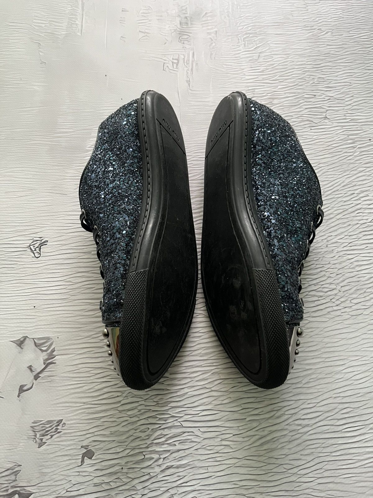 Miu Miu Miu Miu Glitter Dark Blue Studded Blue 1 Trainer Sneakers Size US 10 / IT 40 - 3 Thumbnail