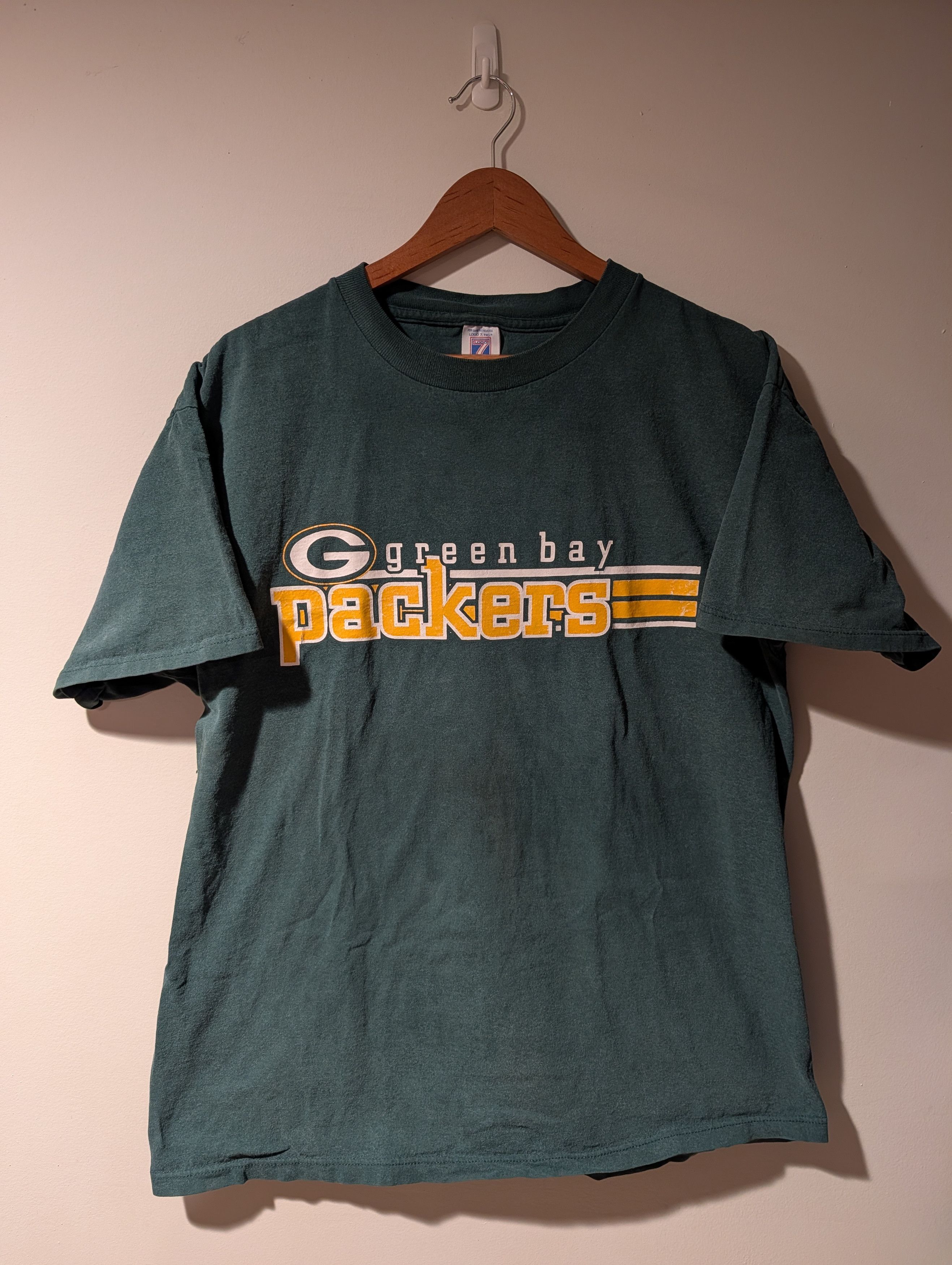 NFL Vintage 90s Green Bay Packers NFL Football Logo 7 T-Shirt Size US XL / EU 56 / 4 - 1 Thumbnail