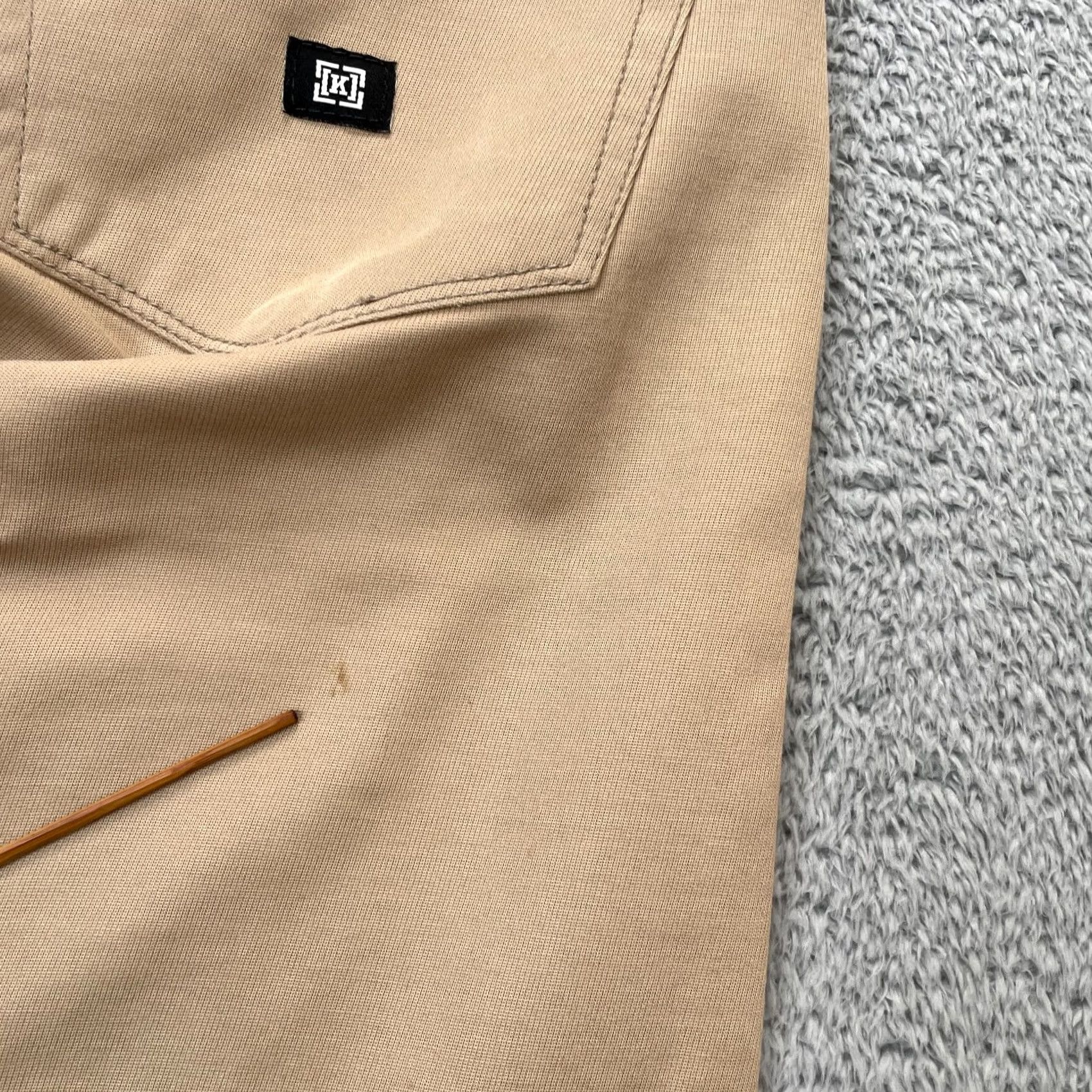 Vintage KR3W Pants Mens Small Beige Chino Slim Fit Logo Straight Leg 5-Pocket Design Casual Resort Wear Size US 28 / EU 44 - 6 Thumbnail