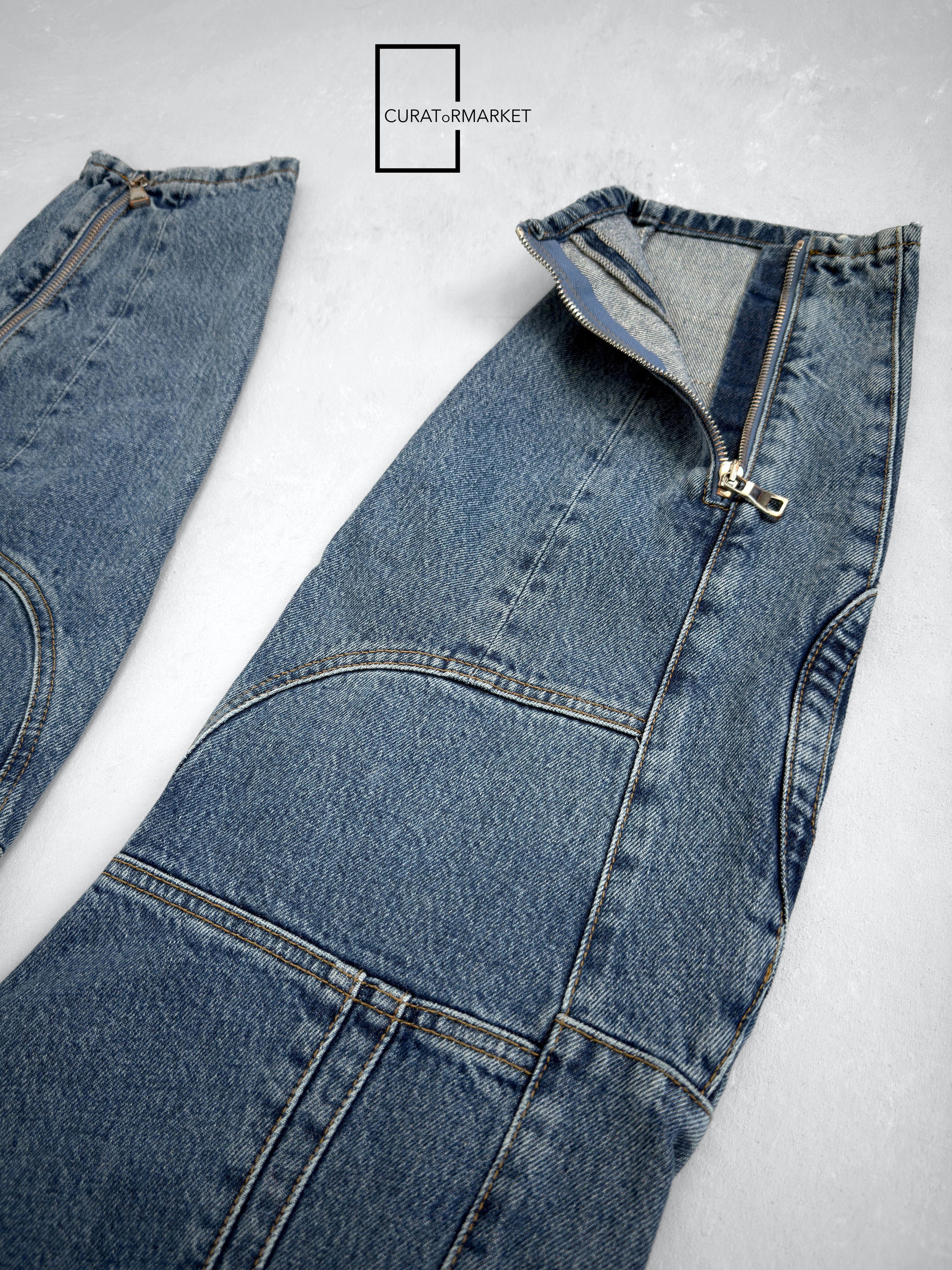 Vetements Multi Zip Embroidered Pocket Patch Biker Runway Jeans FW20 Size US 30 / EU 46 - 14 Thumbnail