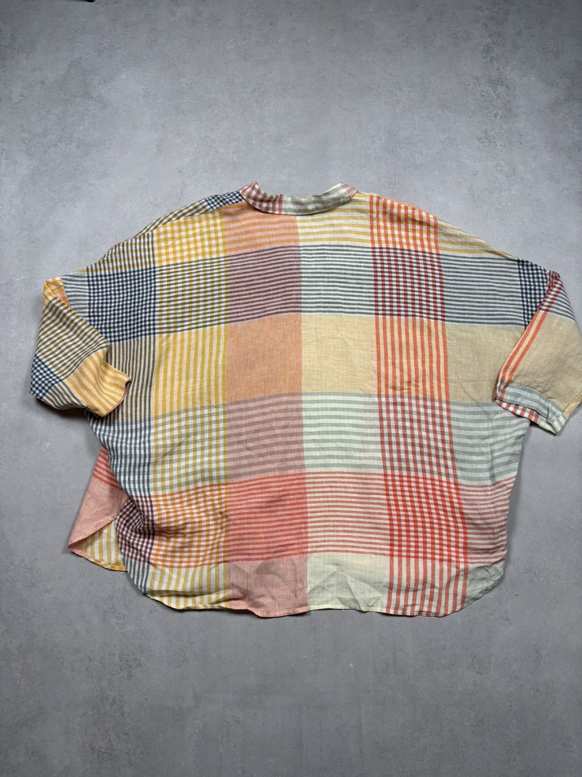OSKA Oska Linen Patchwork Oversized Blouse Multicolor Check Shirt Size S / US 4 / IT 40 - 15 Thumbnail