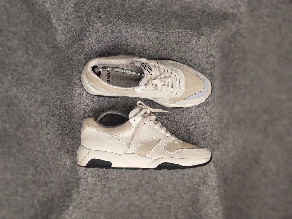 Z Zegna Z Zegna Design Suede Leather Beige low top Lace Up Sneakers Size US 9 / EU 42 - 6 Thumbnail