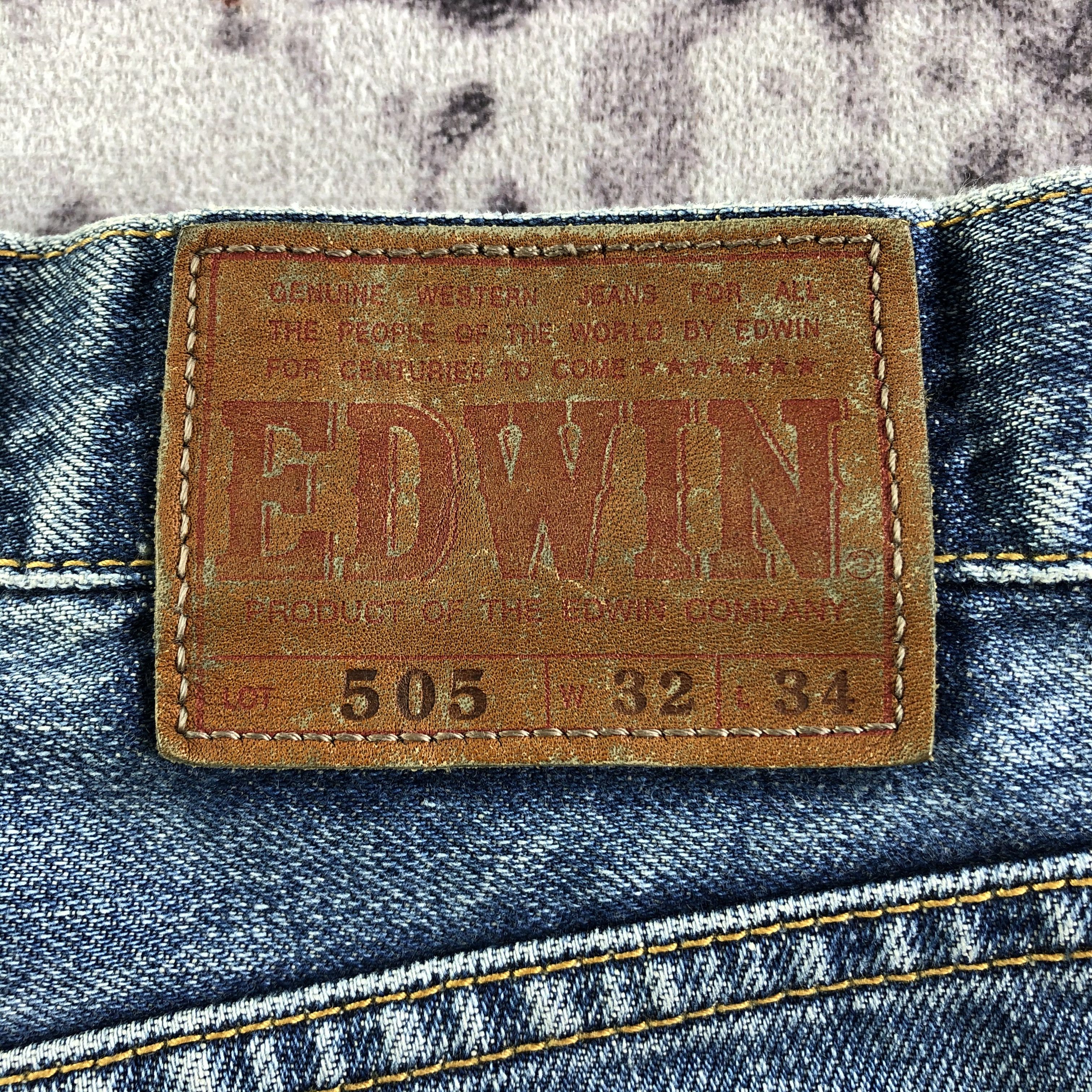 Edwin Vintage Redline Blue Wash Edwin 505 Jeans-JM3554 Size US 33 - 5 Thumbnail