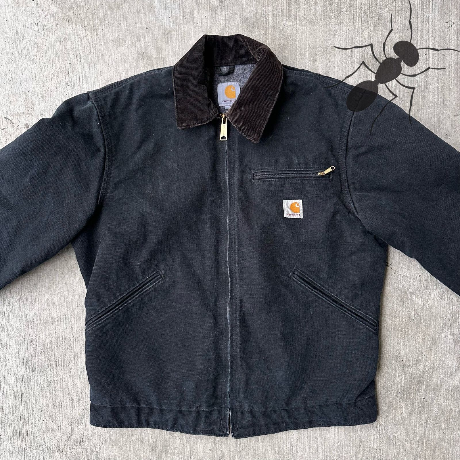 Vintage Y2K Carhartt J001 BLK black Detroit work wear jacket