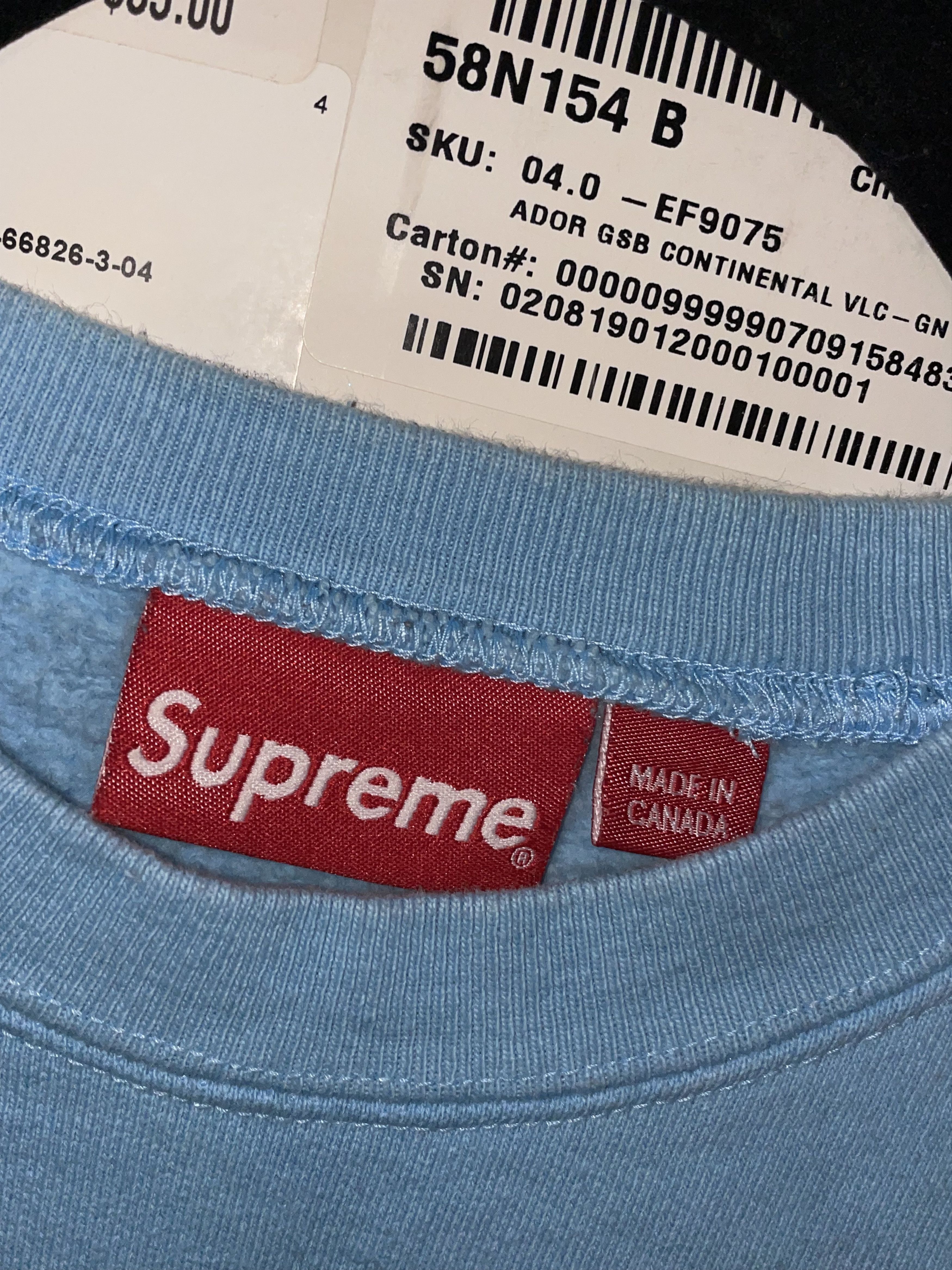 Supreme Supreme Stars Crewneck Ice Blue SS20 size Large NEW Size US L / EU 52-54 / 3 - 4 Thumbnail