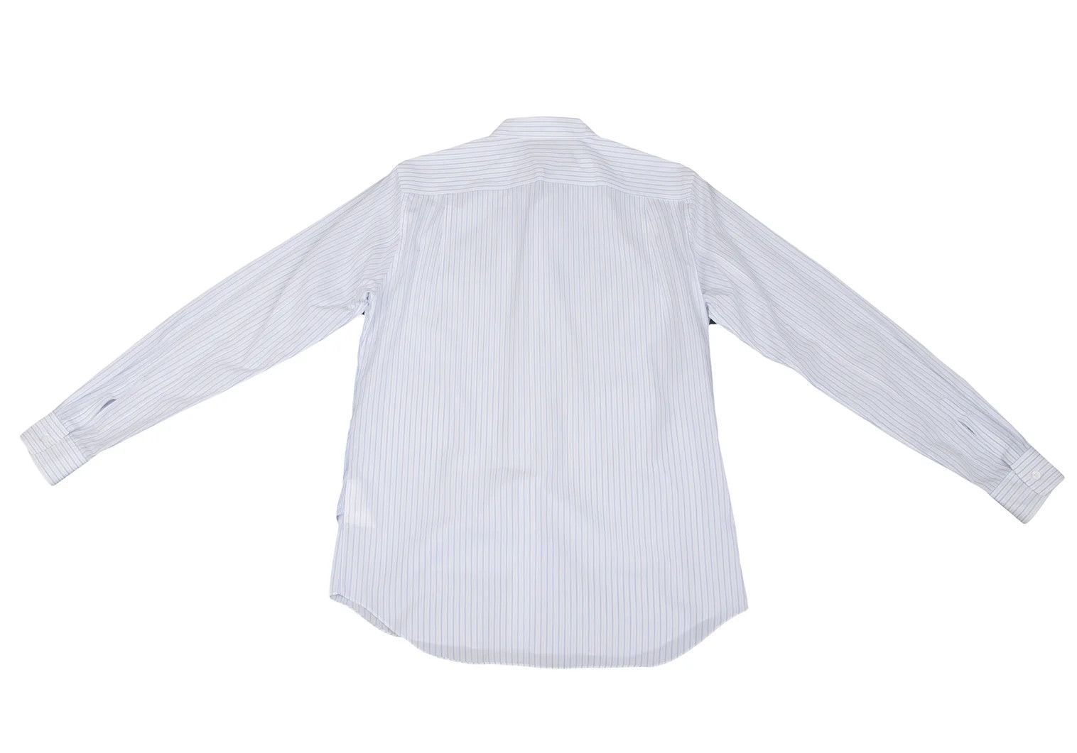 Comme des Garcons Homme Plus Layered Stripe Long Sleeve Shirt in Blue and Off White Size US M / EU 48-50 / 2 - 14 Thumbnail