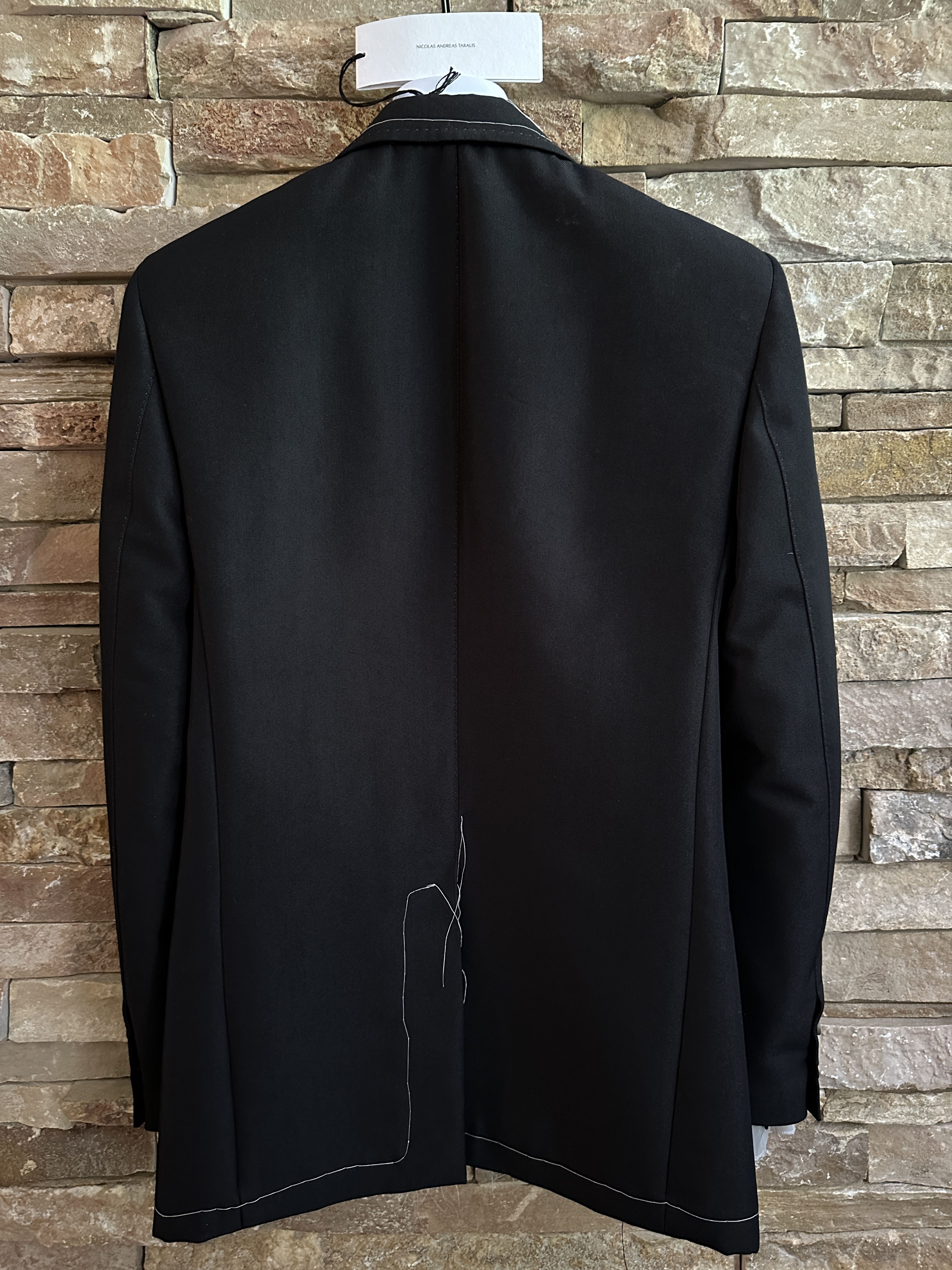 Nicolas Andreas Taralis NICOLAS ANDREAS TARALIS LOOSE THREAD JACKET BLAZER BLACK Size 46R - 2 Thumbnail