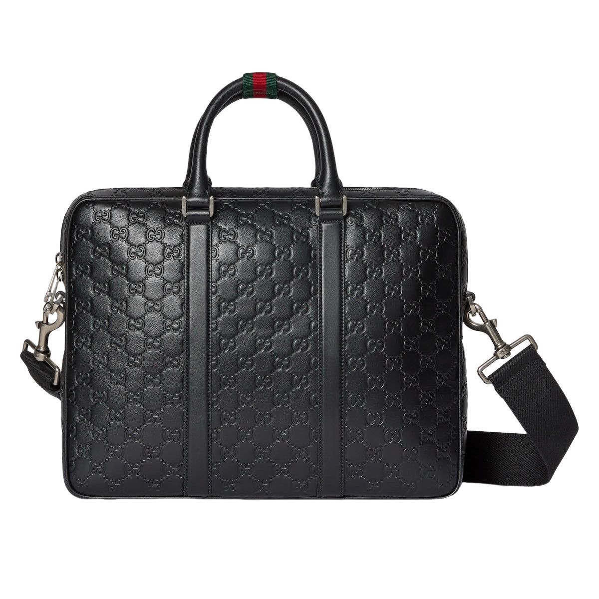 Gucci GUCCI $2980 GG Emblem Large Black Briefcase New & Authentic Size ONE SIZE - 1 Thumbnail
