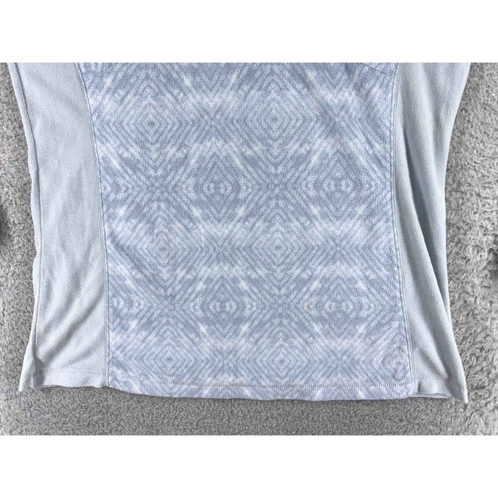 Vintage Columbia Pullover Sweater Women XL Blue Diamond Pattern Fleece Zip Mock Neck All Seasons Outdoor Jacket Modern Fit Size XL / US 12-14 / IT 48-50 - 5 Thumbnail
