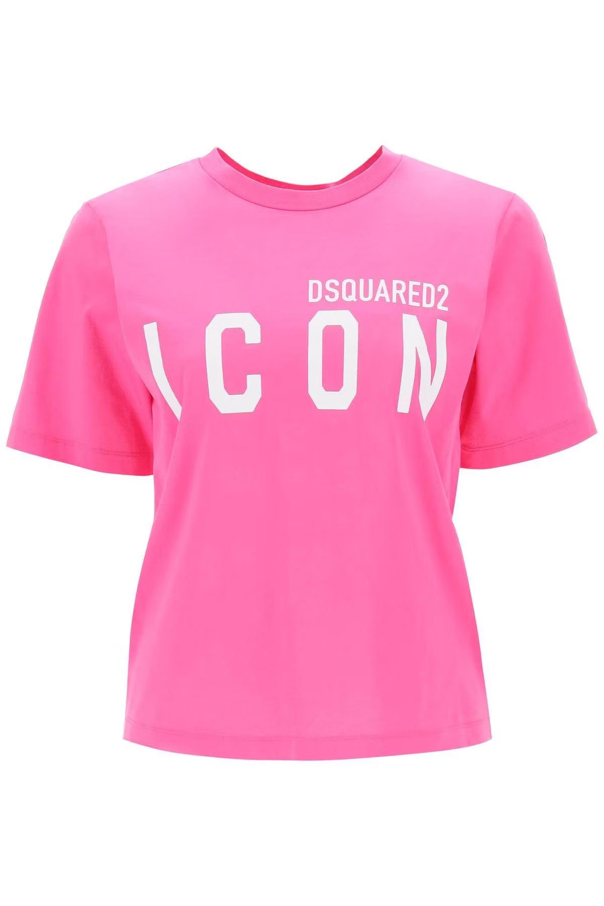 image of Dsquared2 O1S22I1N0424 Icon Crewneck T-Shirt In Fuchsia, Men's (Size XS)