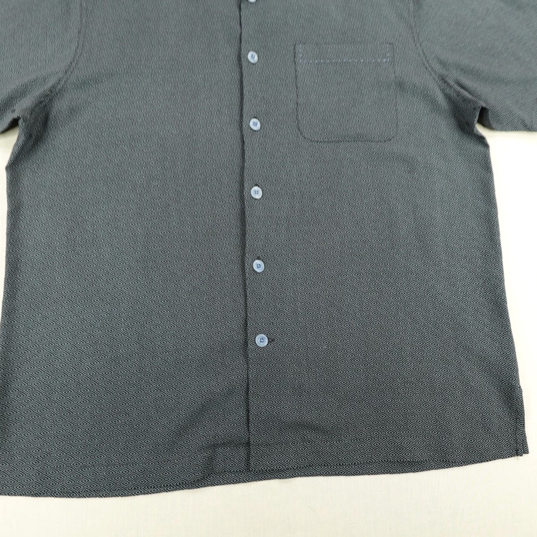 Nat Nast VINTAGE Nat Nast Shirt Mens Medium Silk Casual Short Sleeve Button-Up Geometric Diamond Pattern Black Men's Size US M / EU 48-50 / 2 - 4 Thumbnail