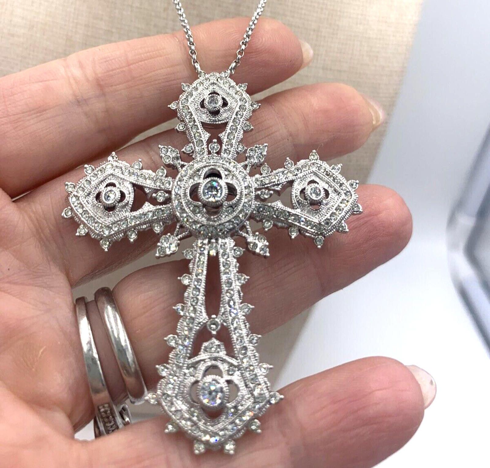Other QVC Nadri Pave CZ Silver Tone Cross Limited Edition Necklace Size ONE SIZE - 3 Thumbnail