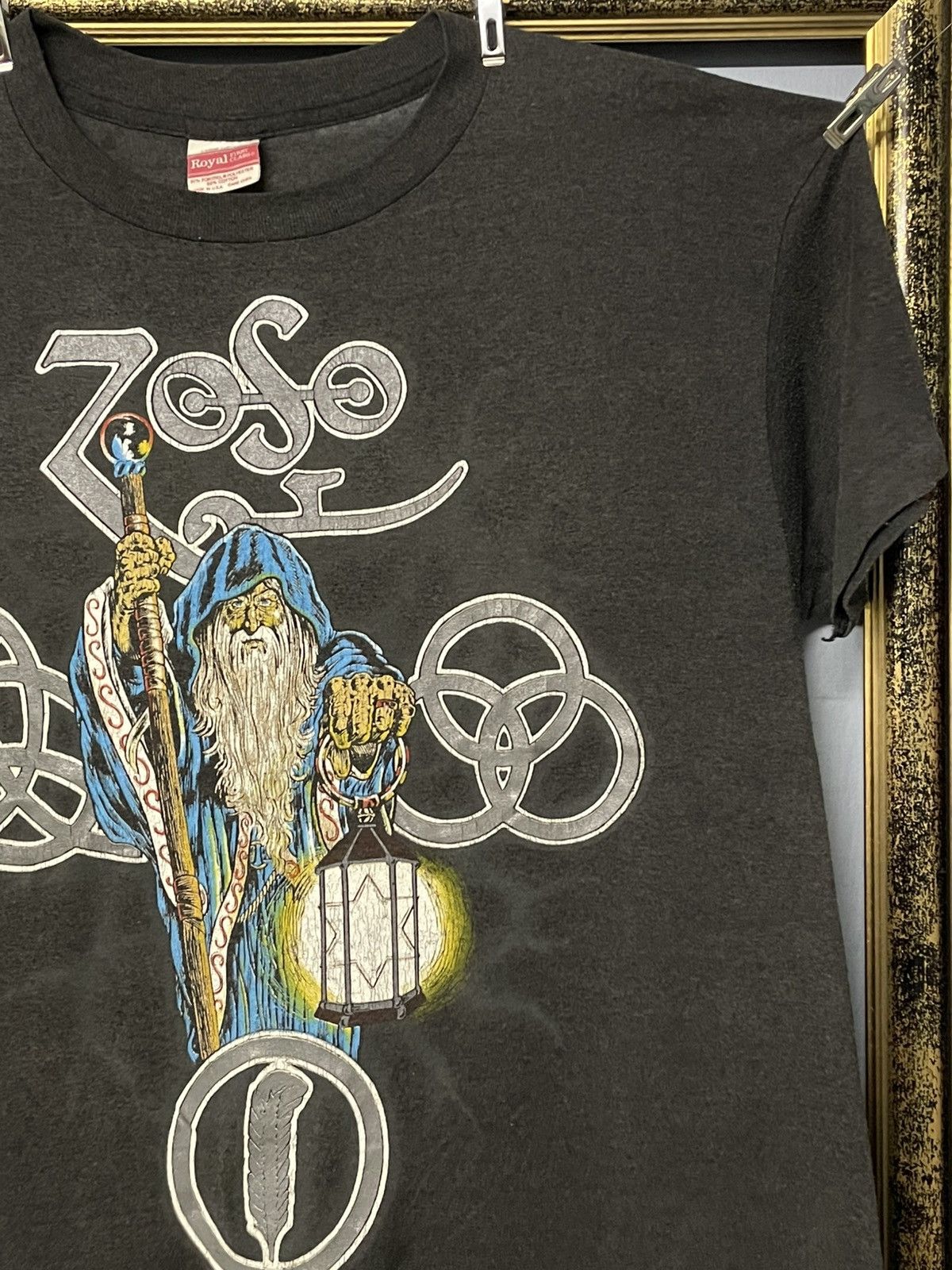 Band Tees Vintage 80s LedZeppelin Zoso Single Stitch Rare Sunfaded Tee Size US L / EU 52-54 / 3 - 5 Thumbnail