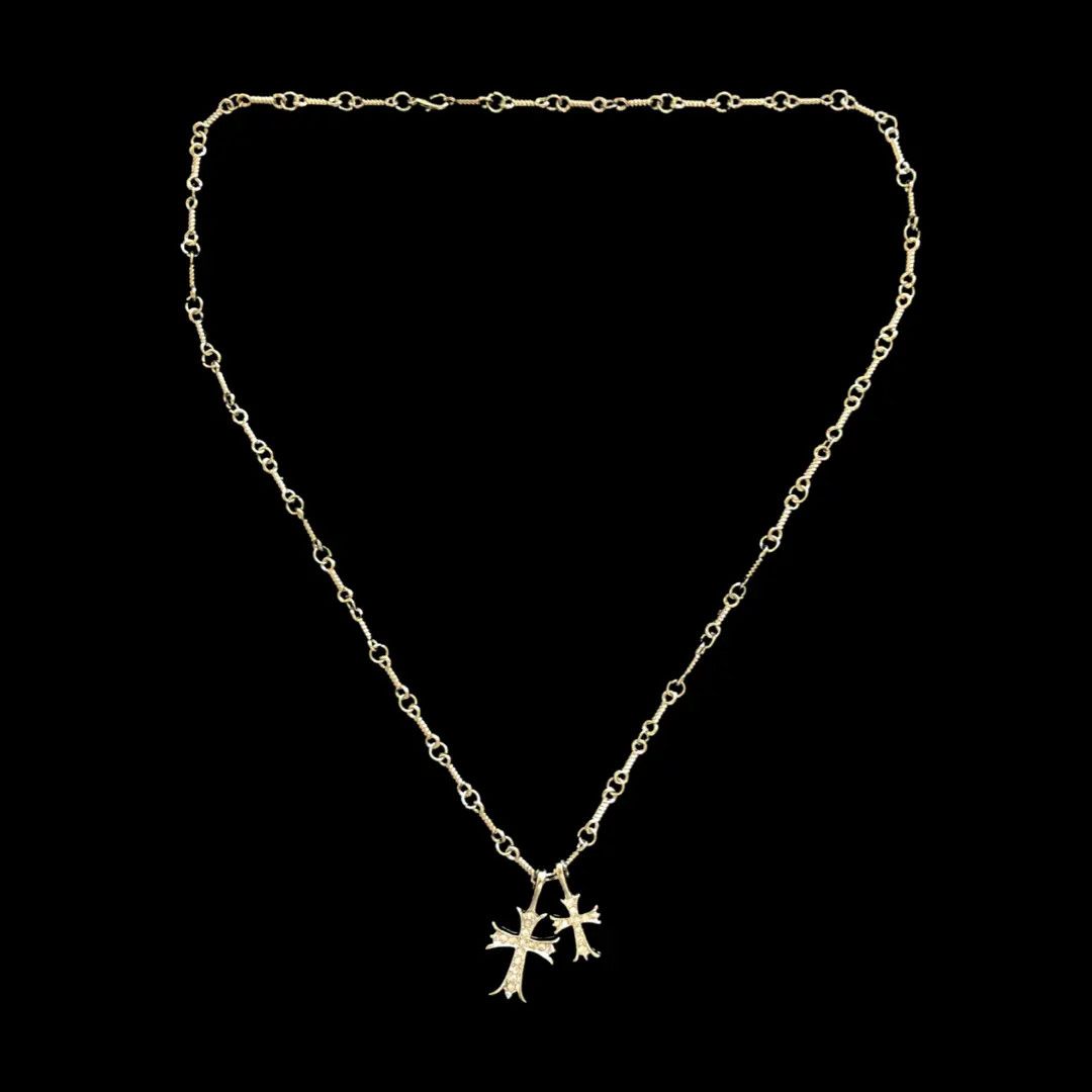 Jewelry Double Cross Necklace Punk Gothic Size ONE SIZE - 6 Thumbnail