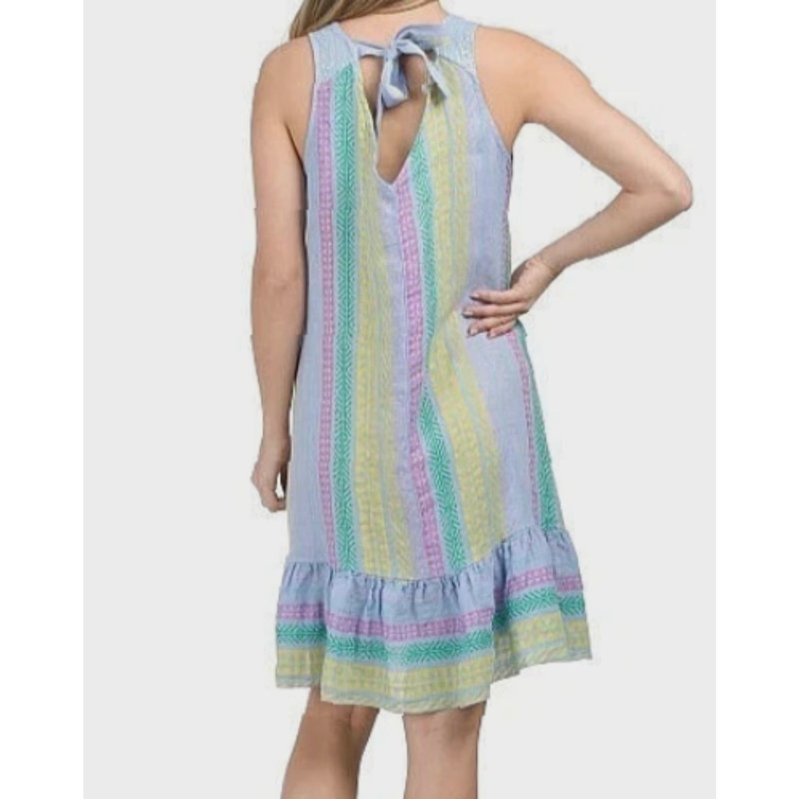 Vintage NWT Bellambra Sundress Striped Linen Midi Dress Made in Italy S Womens Size S / US 4 / IT 40 - 2 Thumbnail