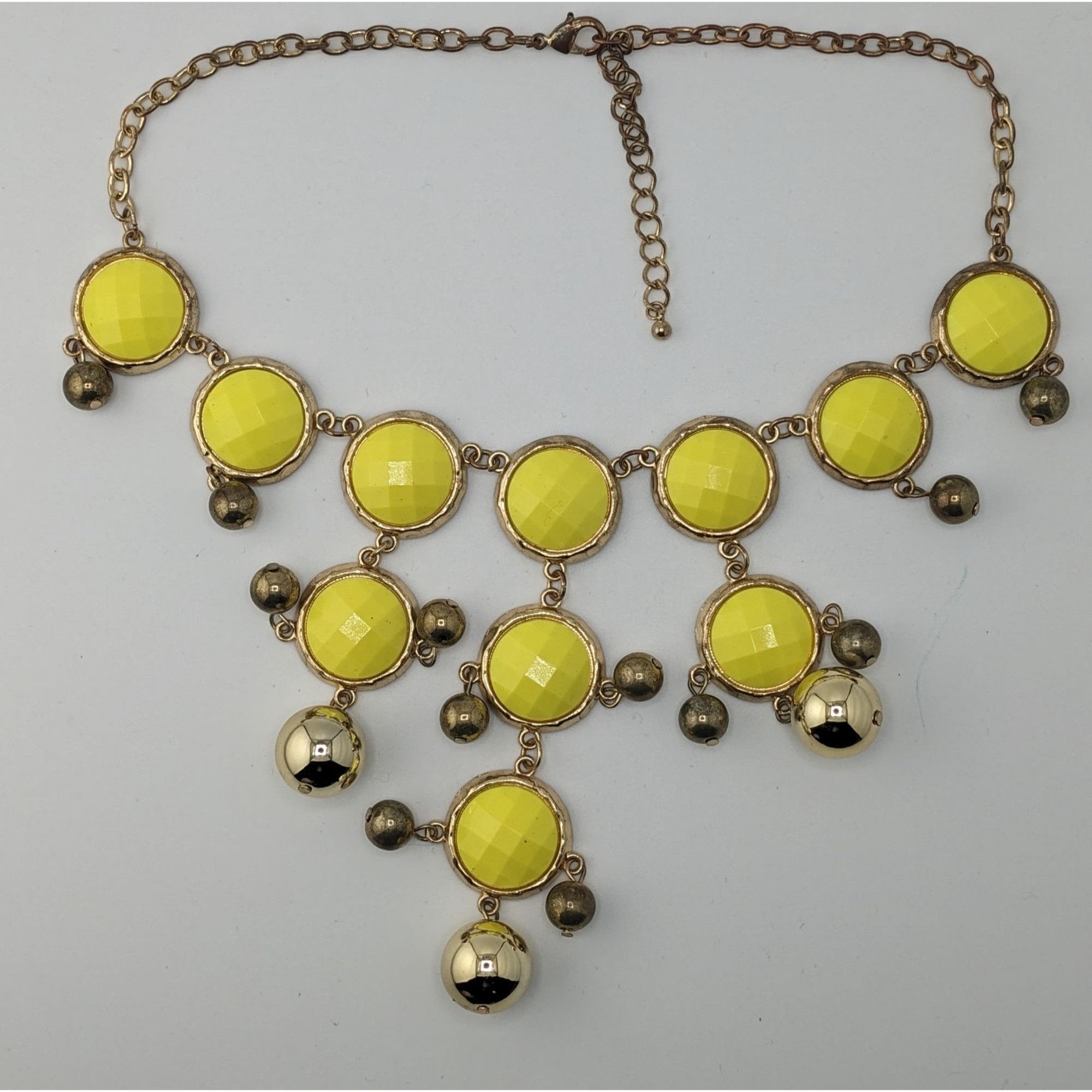 Other Yellow Statement Bubble Bib Necklace With Gold-Tone Accents Size ONE SIZE - 4 Thumbnail