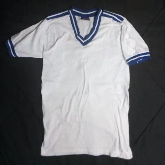 Vintage Vintage 70s Striped V-Neck Ringer T-Shirt Size US S / EU 44-46 / 1 - 2 Thumbnail