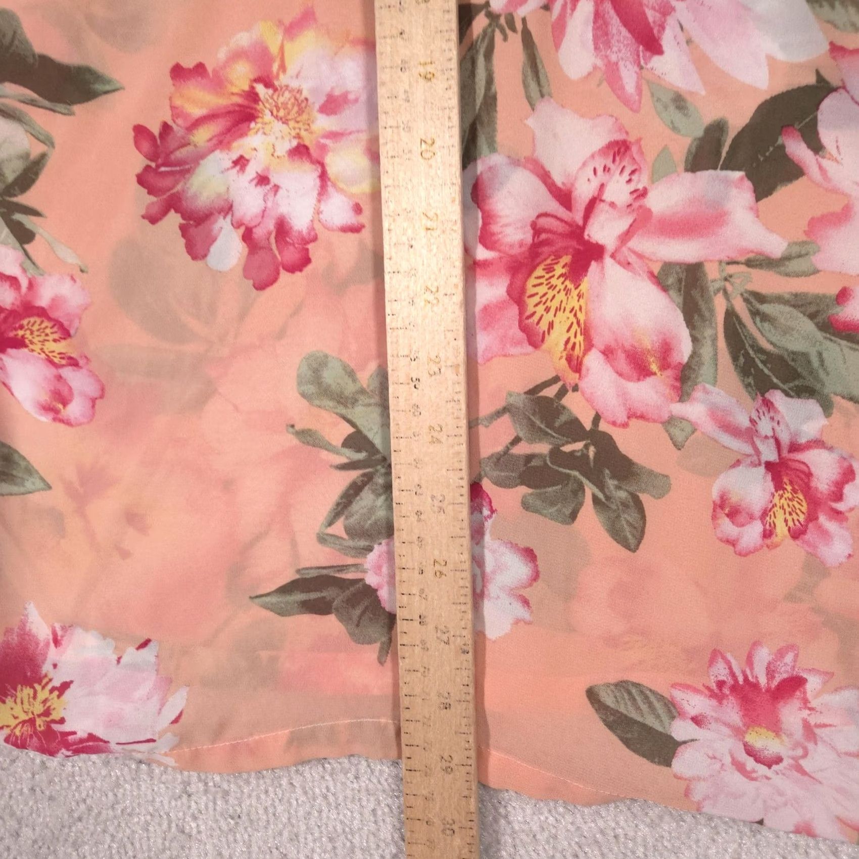 Vintage Woman Within Blouse Womens 1X Pink Floral Sheer Dolman Sleeve Chiffon Tunic Top Size XL / US 12-14 / IT 48-50 - 6 Thumbnail