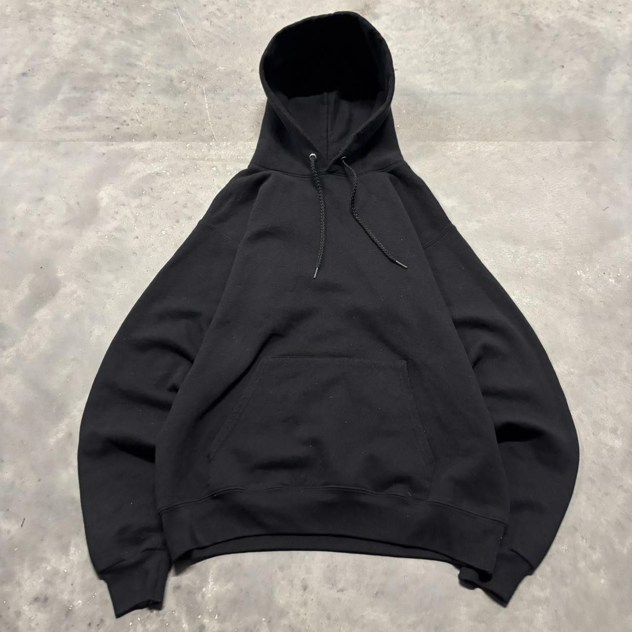 Russell Athletic × Vintage Crazy Vintage Y2K/2000s Black Blank Russell Style Essential Hoodie! Size US S / EU 44-46 / 1 - 1 Thumbnail