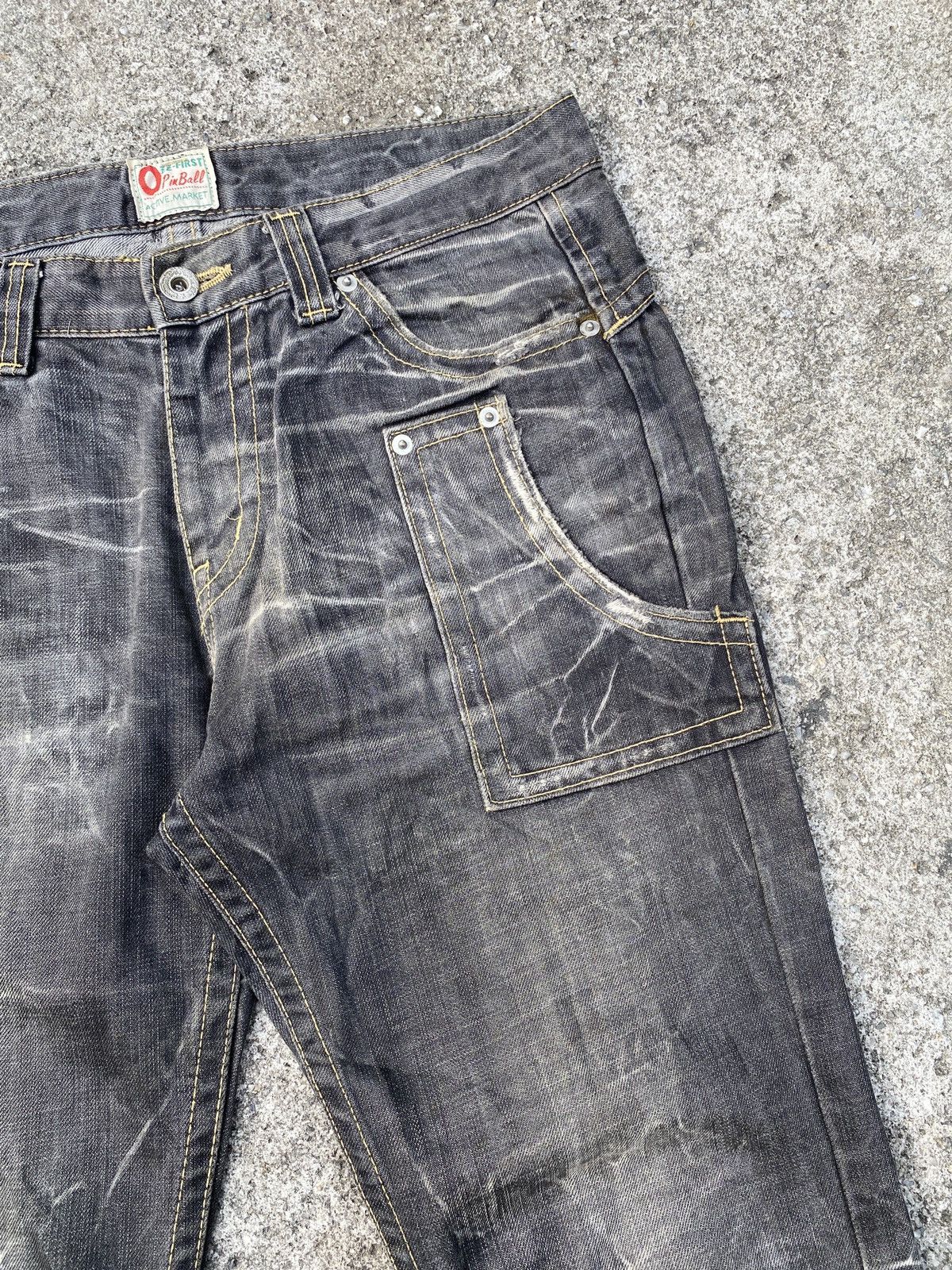 If Six Was Nine × Japanese Brand × Tornado Mart Ozz First Pinball Distressed Claw Marks Slim Flare Denim Size US 30 / EU 46 - 10 Thumbnail