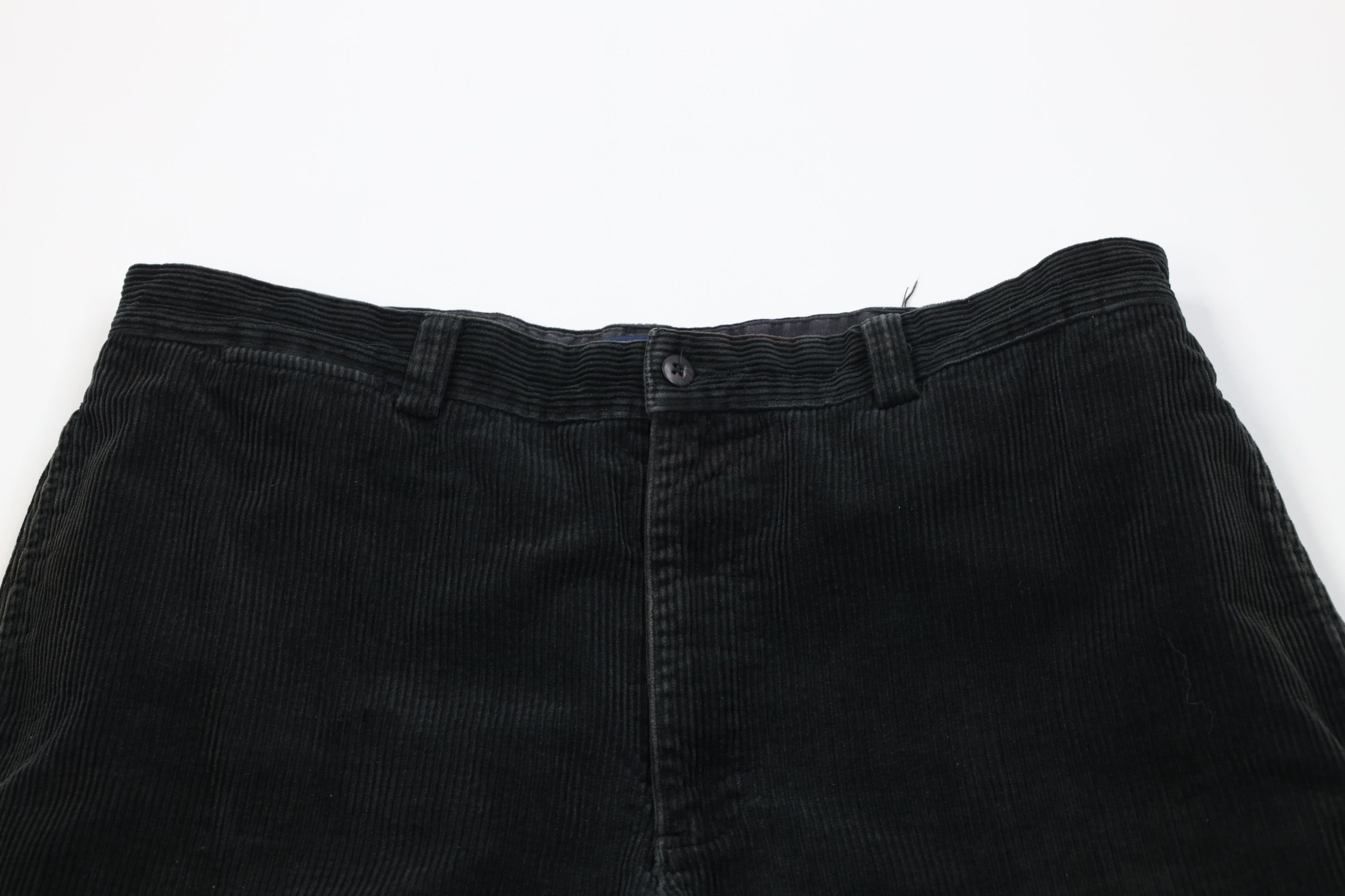 Ralph Lauren Vintage 90s Ralph Lauren Wide Leg Corduroy Chino Pants Black Size US 38 / EU 54 - 2 Thumbnail