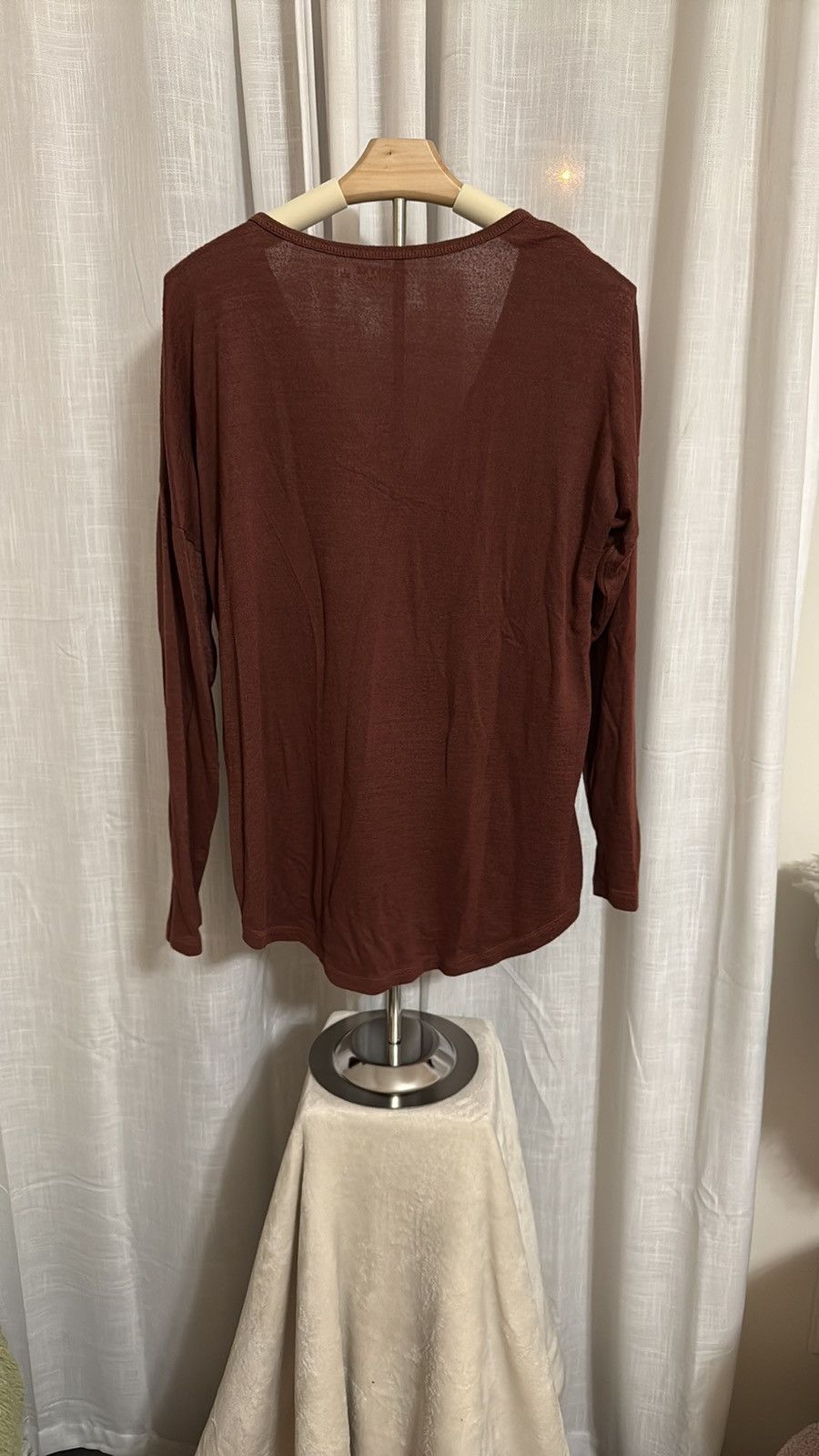 Abercrombie & Fitch Abercrombie & Fitch Soft A&F Cozy Top in Brown/Burgandy Size L / US 10 / IT 46 - 3 Thumbnail
