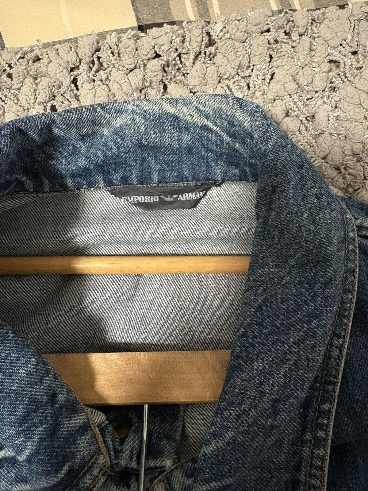 Emporio Armani 80s/90s Emporio Armani Made in Italy Denim Trucker Jacket Size US M / EU 48-50 / 2 - 7 Thumbnail