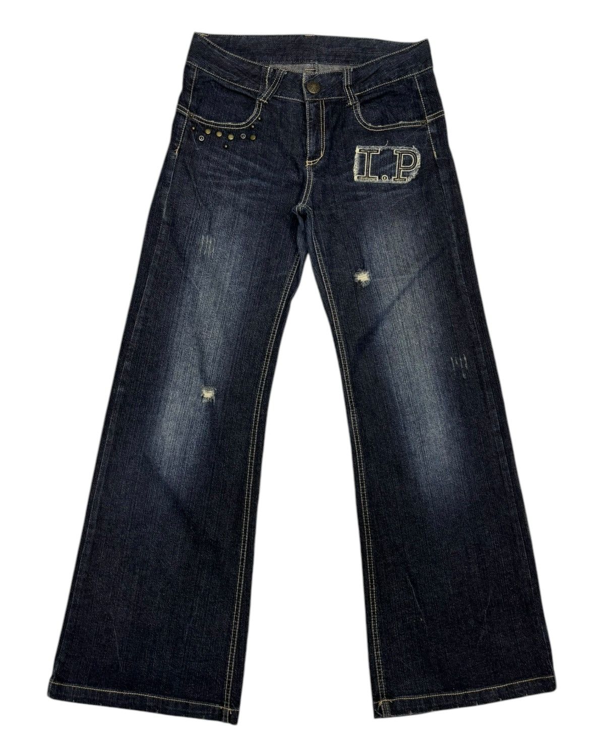 If Six Was Nine × JNCO 🔥Y2K Low Rise Flare Baggy Jeans Wide Leg Inner Press Denim Size US 30 / EU 46 - 7 Thumbnail