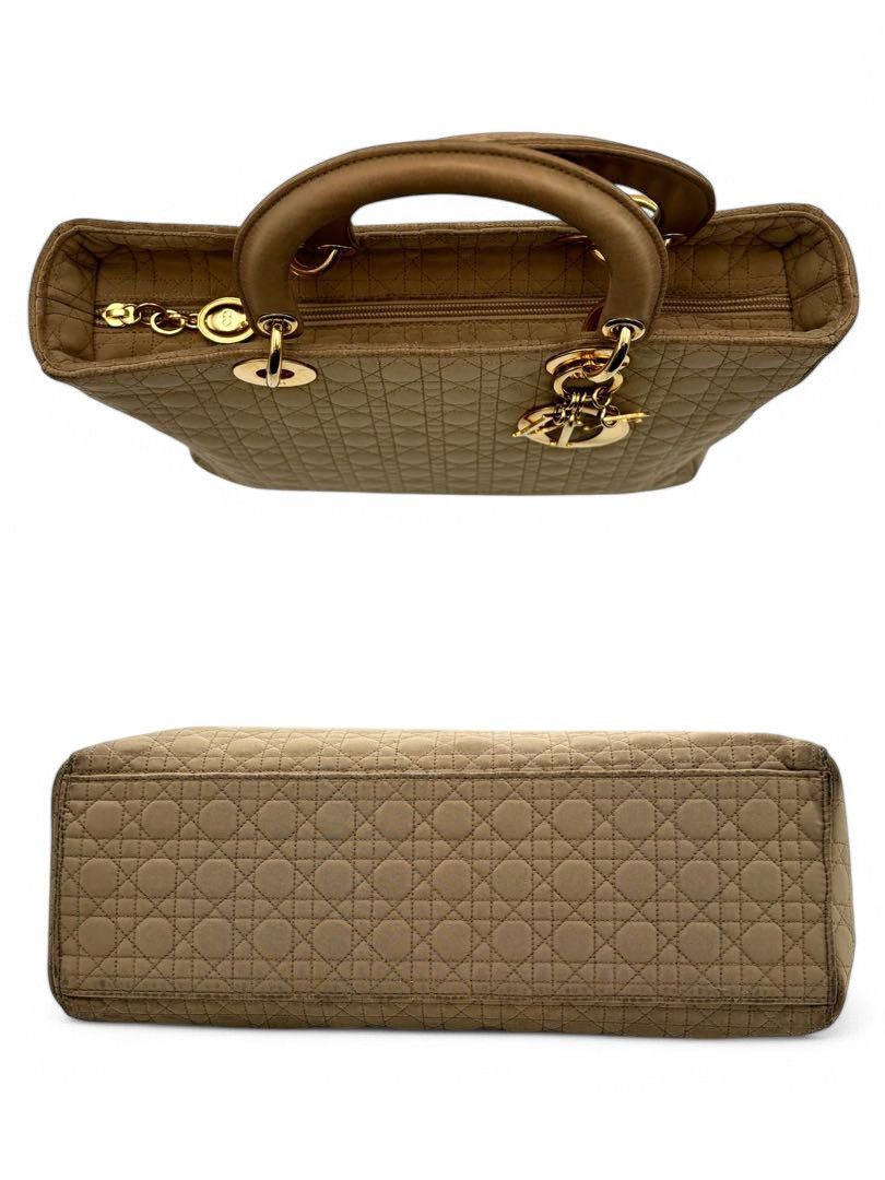 Dior Dior - Lady Dior Handbag Beige Quilted Gold Charm Vintage Size ONE SIZE - 4 Thumbnail
