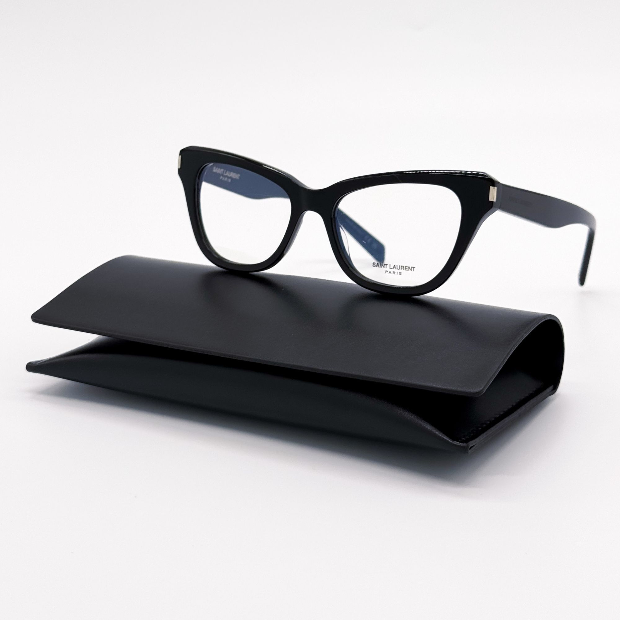 Yves Saint Laurent NEW SAINT LAURENT EYEGLASSES SL472 001 WOMEN CAT EYE BLACK E Size ONE SIZE - 1 Thumbnail