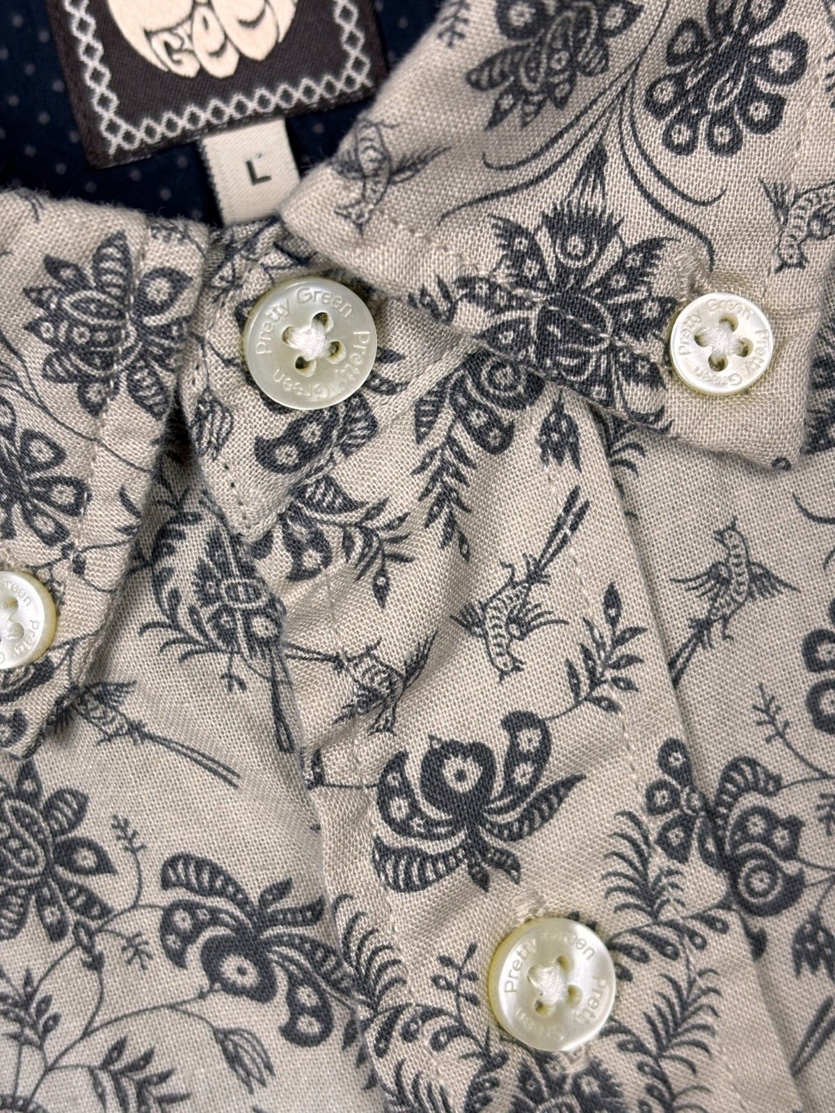 Pretty Green Pretty Green Floral Long Sleeve Shirt Size US L / EU 52-54 / 3 - 6 Thumbnail
