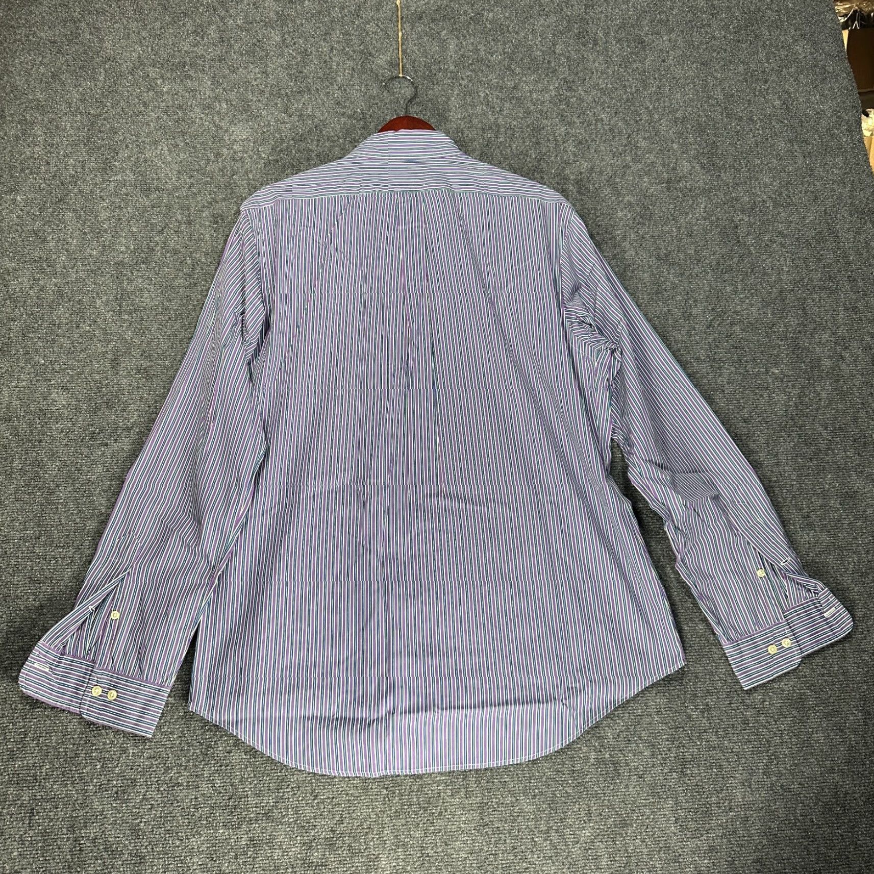 Ralph Lauren Ralph Lauren Shirt Mens 16.5 Custom Fit Button Down Purple Blue Stripe Cotton Size US XL / EU 56 / 4 - 7 Thumbnail