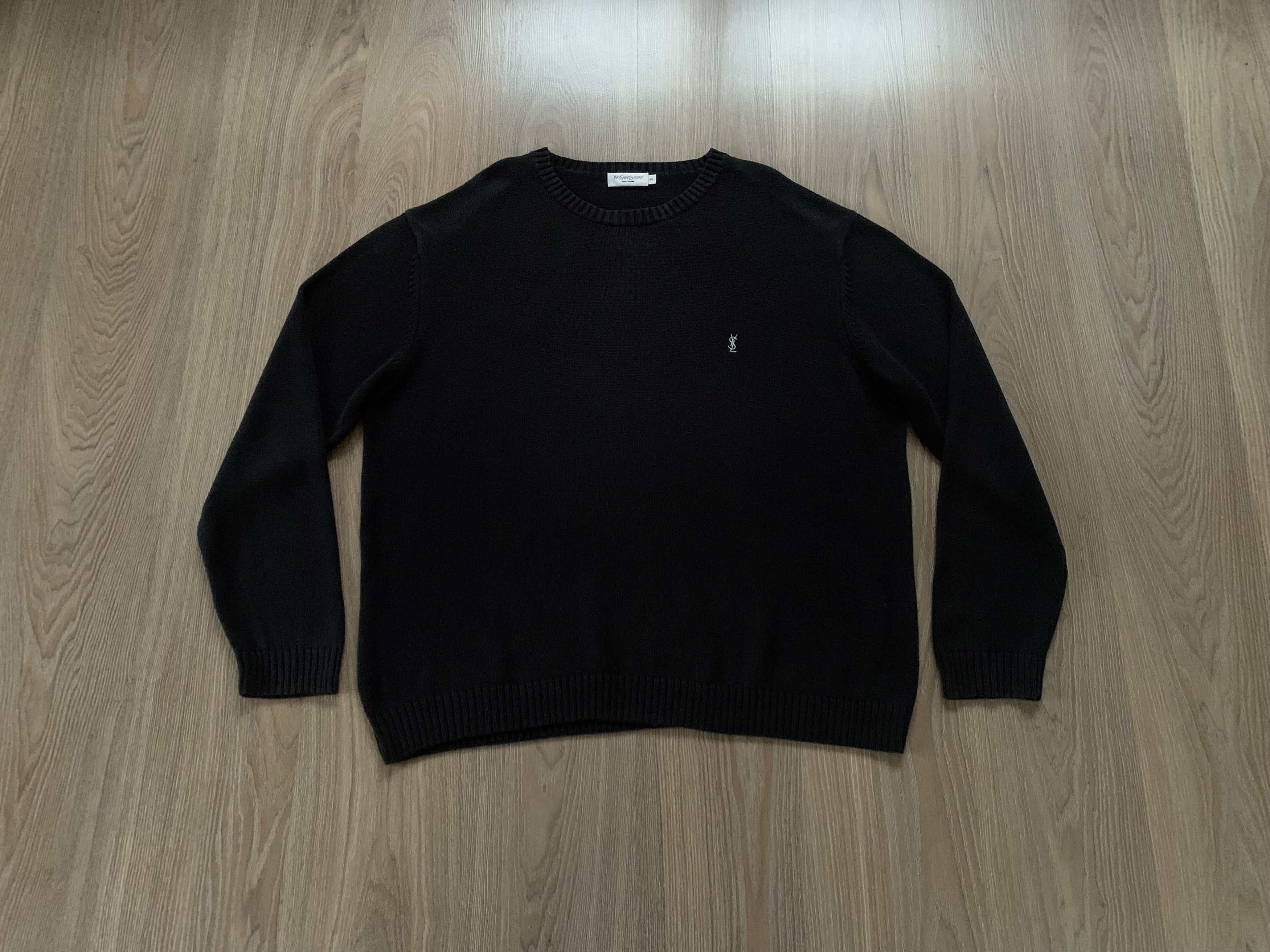 Vintage Yves Saint Laurent YSL Black Sweater Knit Jumper
