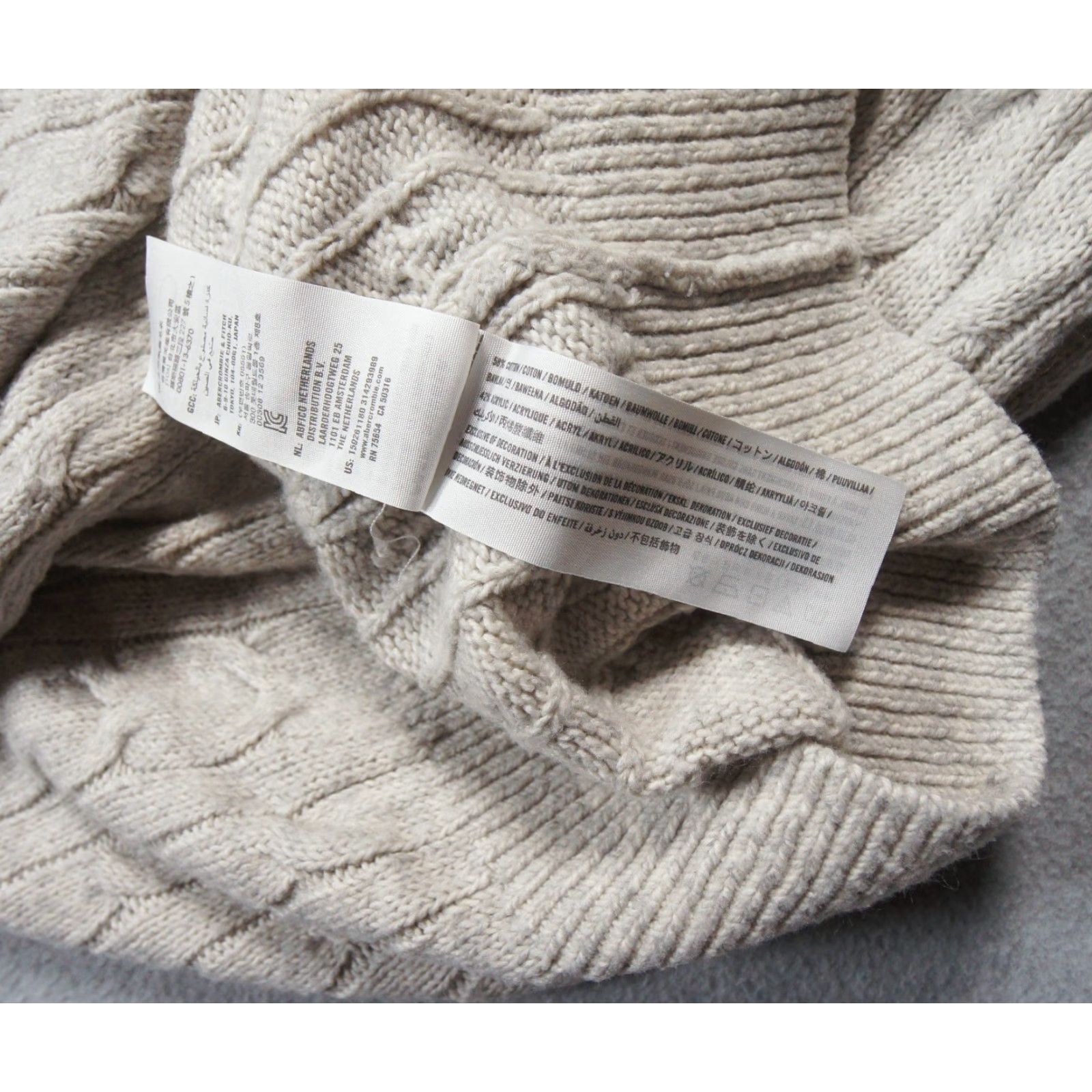 Abercrombie & Fitch Abercrombie & Fitch Sweater Womens Small Gray Hoodie Cable Knit Pullover Ladies Size S / US 4 / IT 40 - 6 Thumbnail