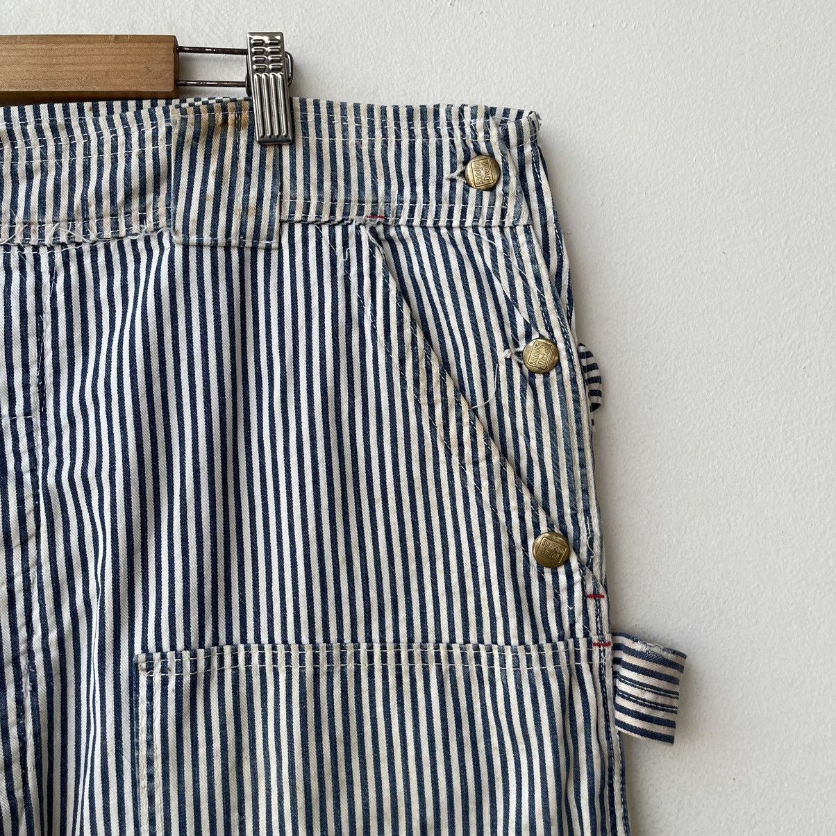 Vintage Vintage 50s Burlington Mfg Co Hickory Stripe Double Knee Size US 43 - 7 Thumbnail