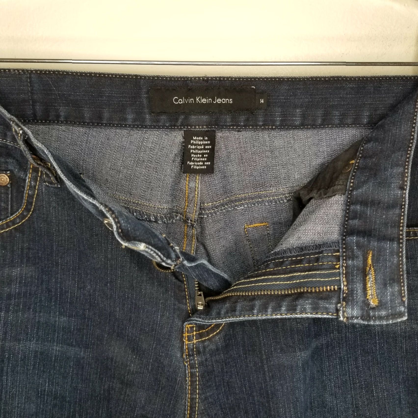 Calvin Klein CALVIN KLEIN Jeans Womens Dark Blue Cuffed Size 14 Cropped Denim Jeans 14 Women Size 36" / US 14 / IT 50 - 3 Thumbnail