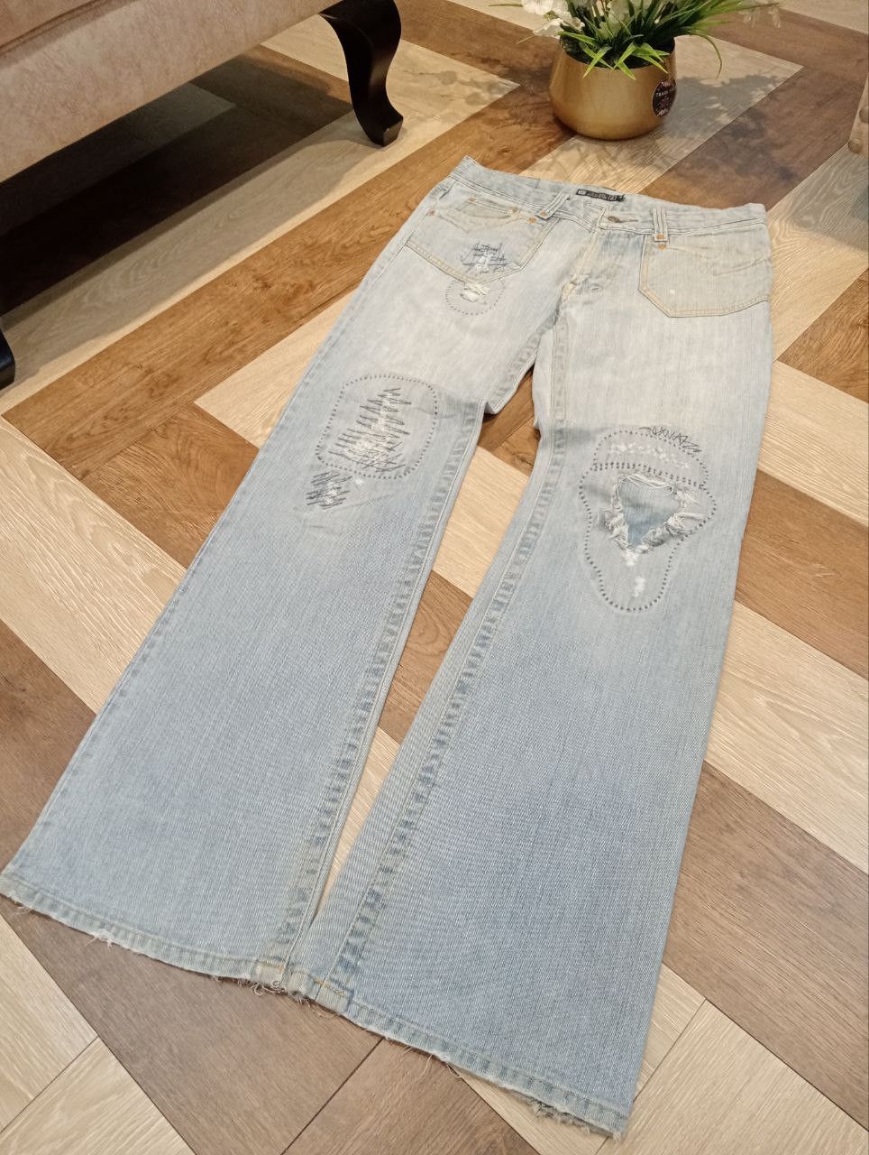 If Six Was Nine JAPANESE CUSTOM CULTURE FLARED JEANS Size US 33 - 3 Thumbnail
