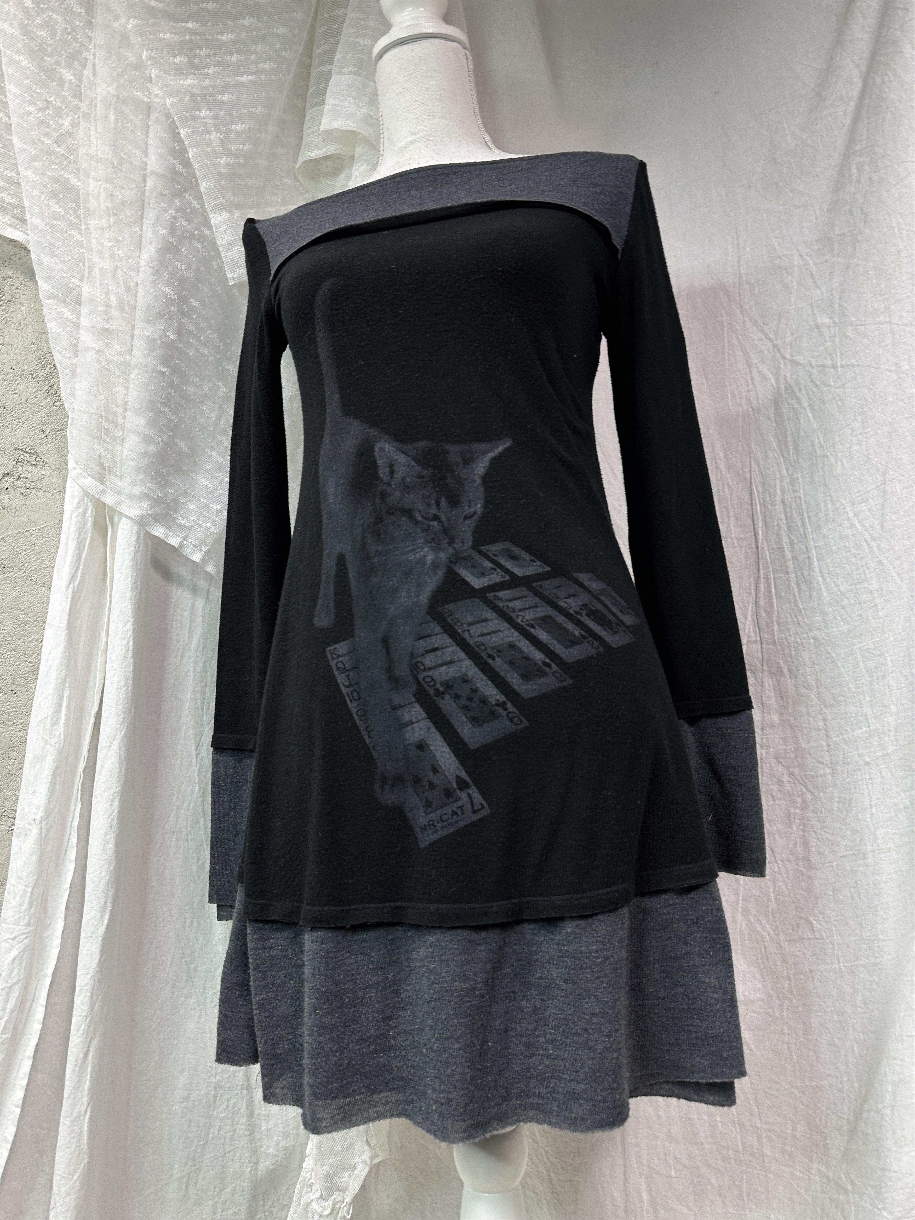 Vintage Vintage Avant Garde Poker Cat Isabel de Pedro Dress Y2K Size M / US 6-8 / IT 42-44 - 1 Thumbnail