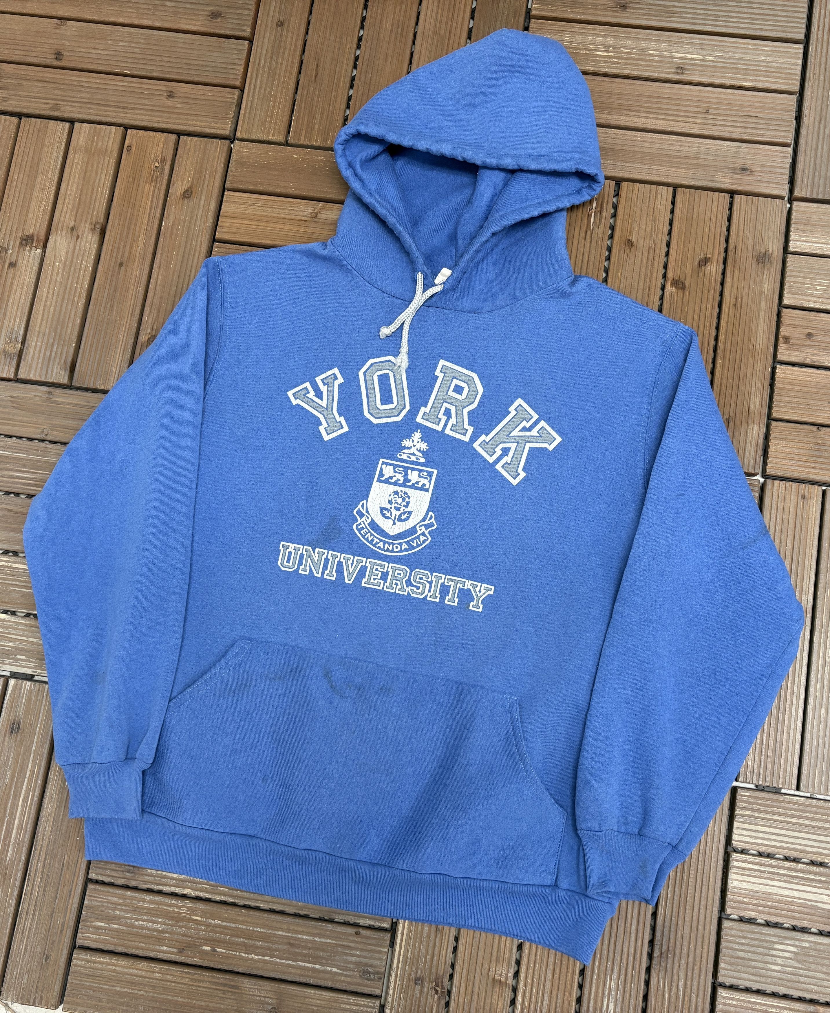 Vintage York University Lions Vintage Blue Hoodie Sweater Size US XL / EU 56 / 4 - 3 Thumbnail