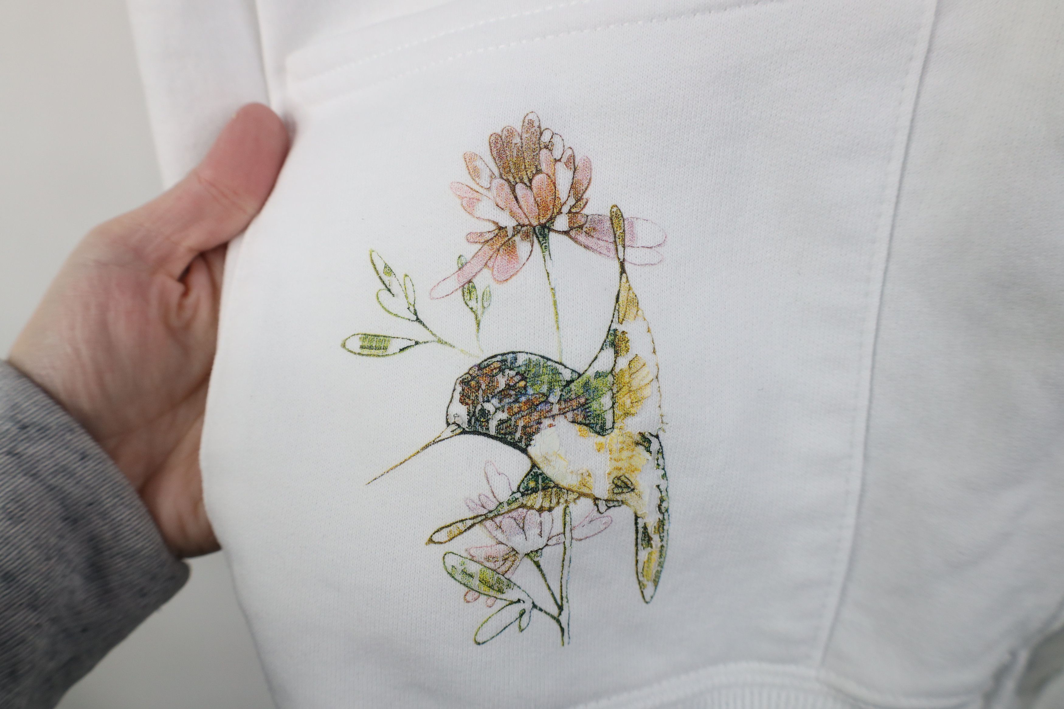 Vintage Vintage 90s Streetwear Hummingbird Cardigan Sweatshirt White Size XXL / US 16-18 / IT 52-54 - 6 Thumbnail
