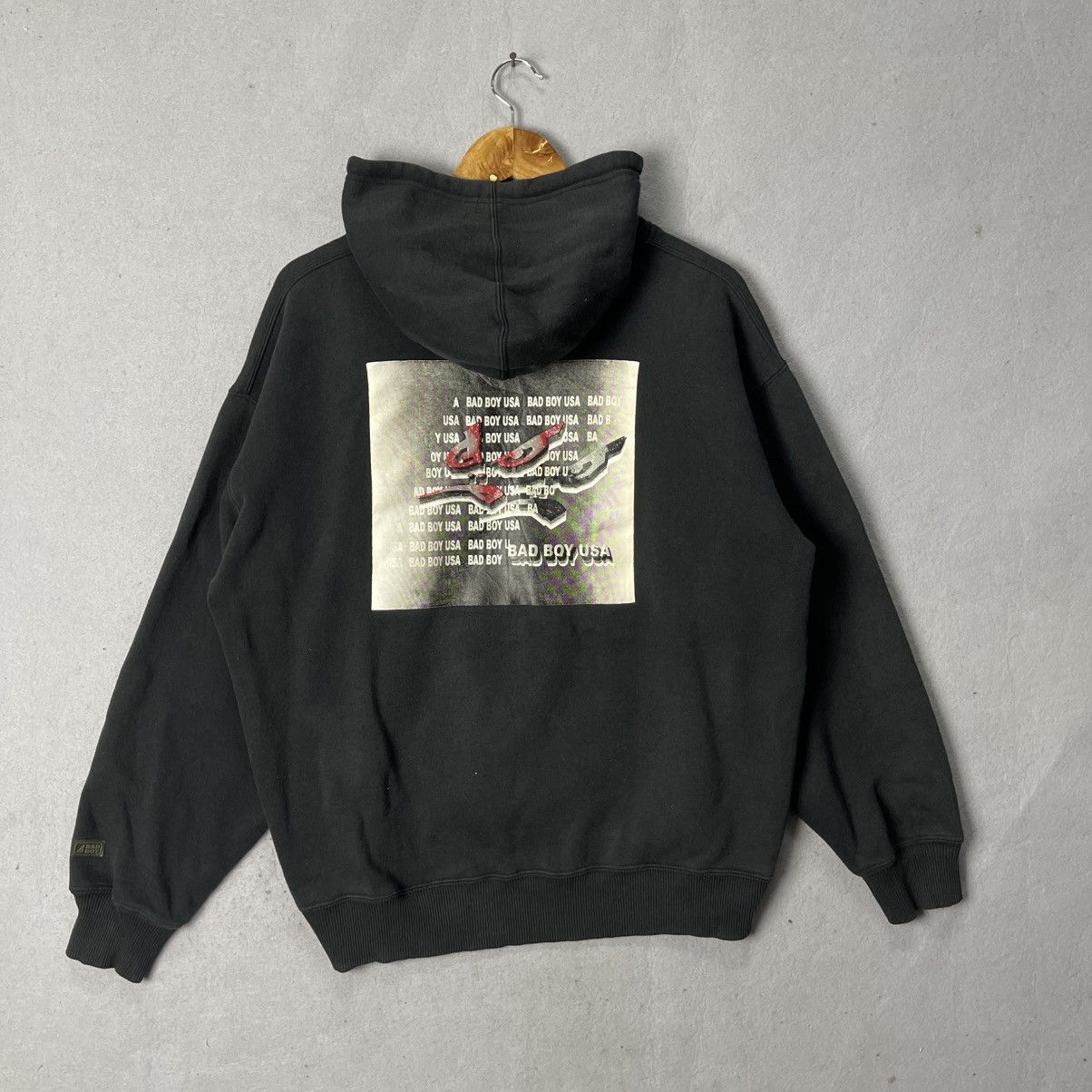 Japanese Brand Vintage Bad Boy USA Graphic Hoodie Black Size L Size US XL / EU 56 / 4 - 7 Thumbnail