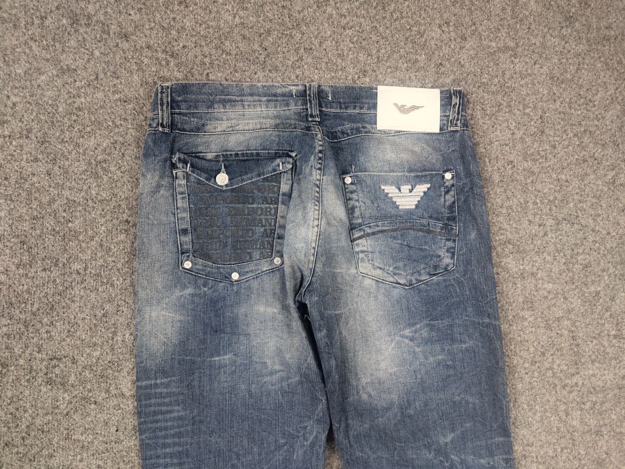Emporio Armani Vintage Y2K Emporio Armani Embroidered logo Denim Jeans Size US 33 - 6 Thumbnail