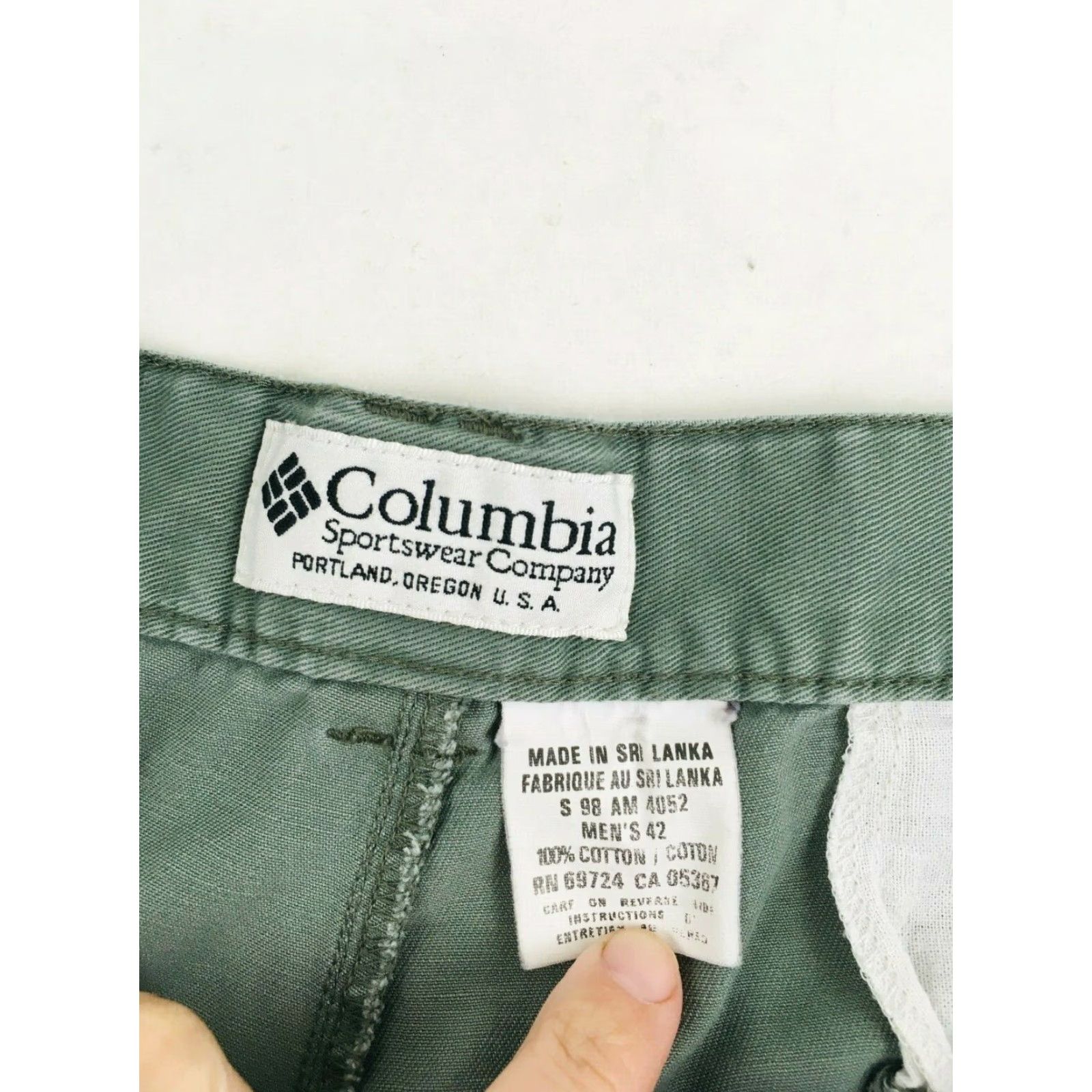 Vintage Columbia Short Men's 42 Green Cotton Chino Hiking Flat Front Pocket Summer Size US 42 / EU 58 - 5 Thumbnail