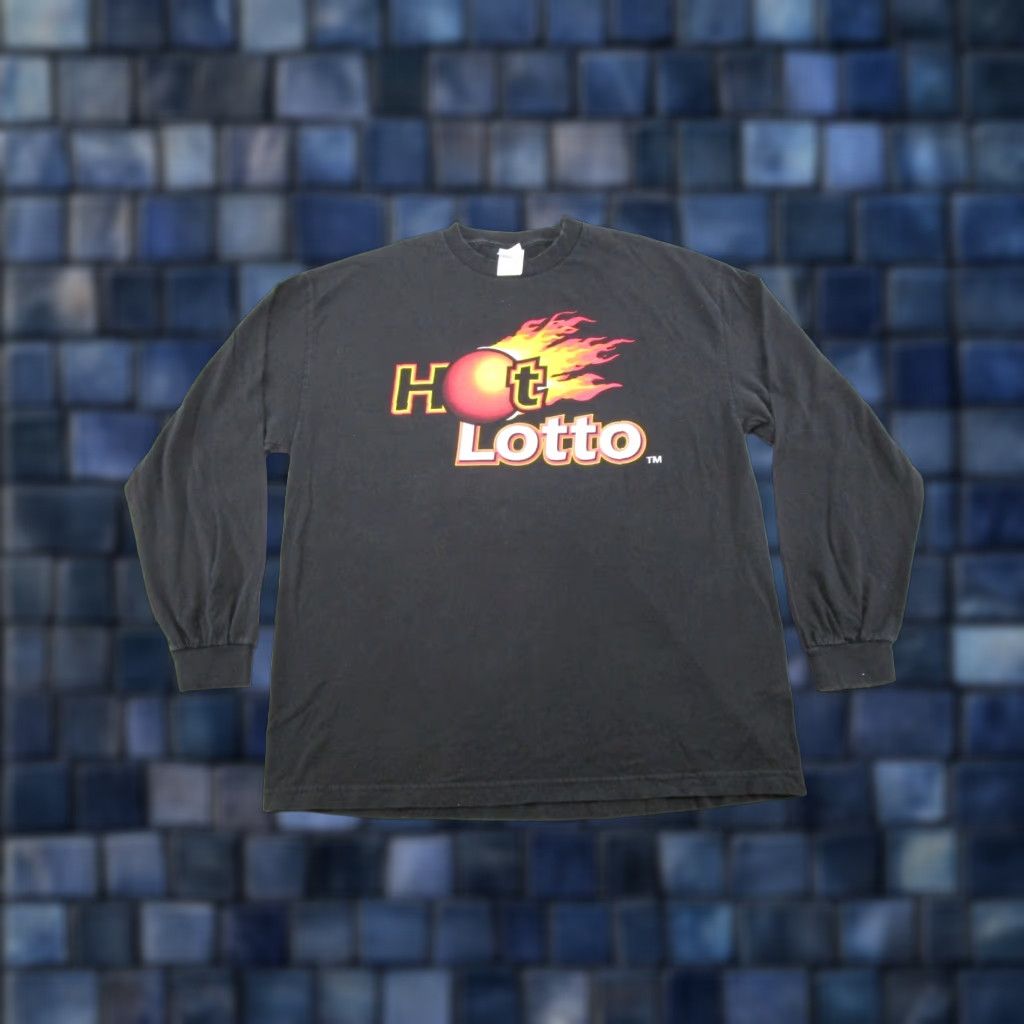 Vintage VINTAGE Alstyle Lotto Gambling Long Sleeve Shirt XL Black Cotton Men Crew Neck 1990s 90s Football Flames Graphic Size US XL / EU 56 / 4 - 1 Thumbnail
