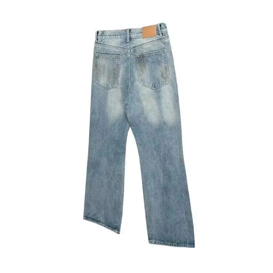 Japanese Brand Streetwear Retro Washed Hole Blue Baggy Jeans Size US 34 / EU 50 - 4 Thumbnail
