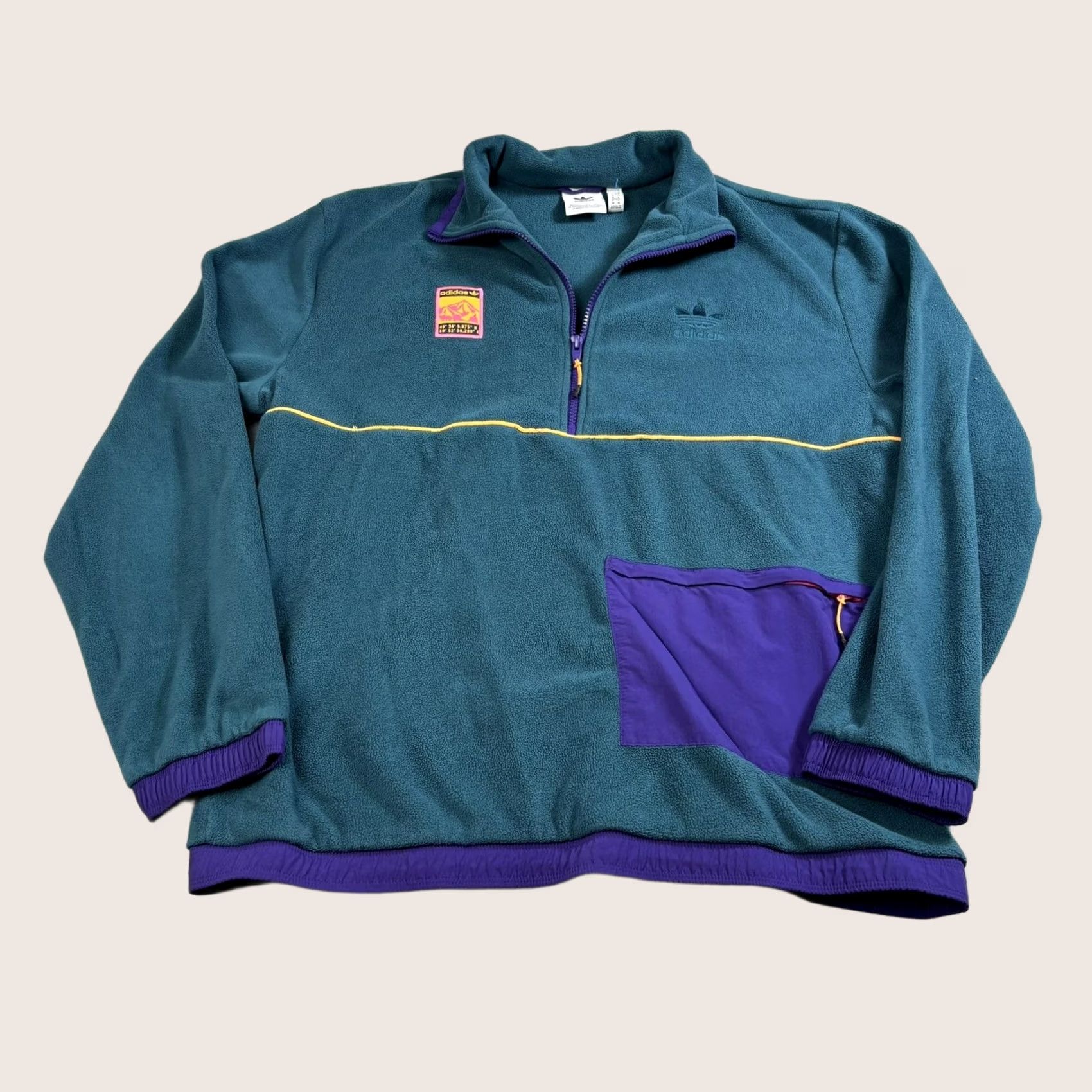 Adidas Adidas Pullover Jacket Men Medium Green Fleece 1/4 Zip Hiking Outdoor Trefoil Logo Shorts Size US M / EU 48-50 / 2 - 1 Thumbnail